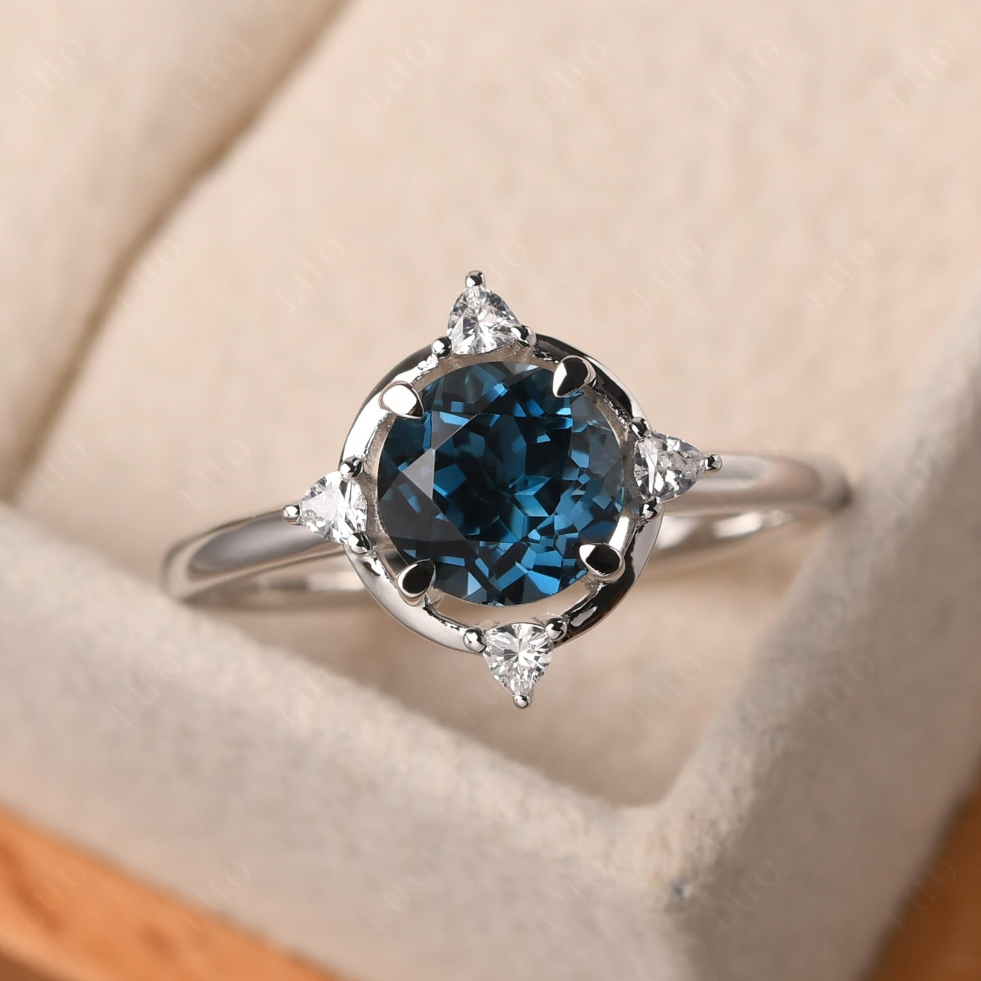 London Blue Topaz North Star Engagement Ring - LUO Jewelry