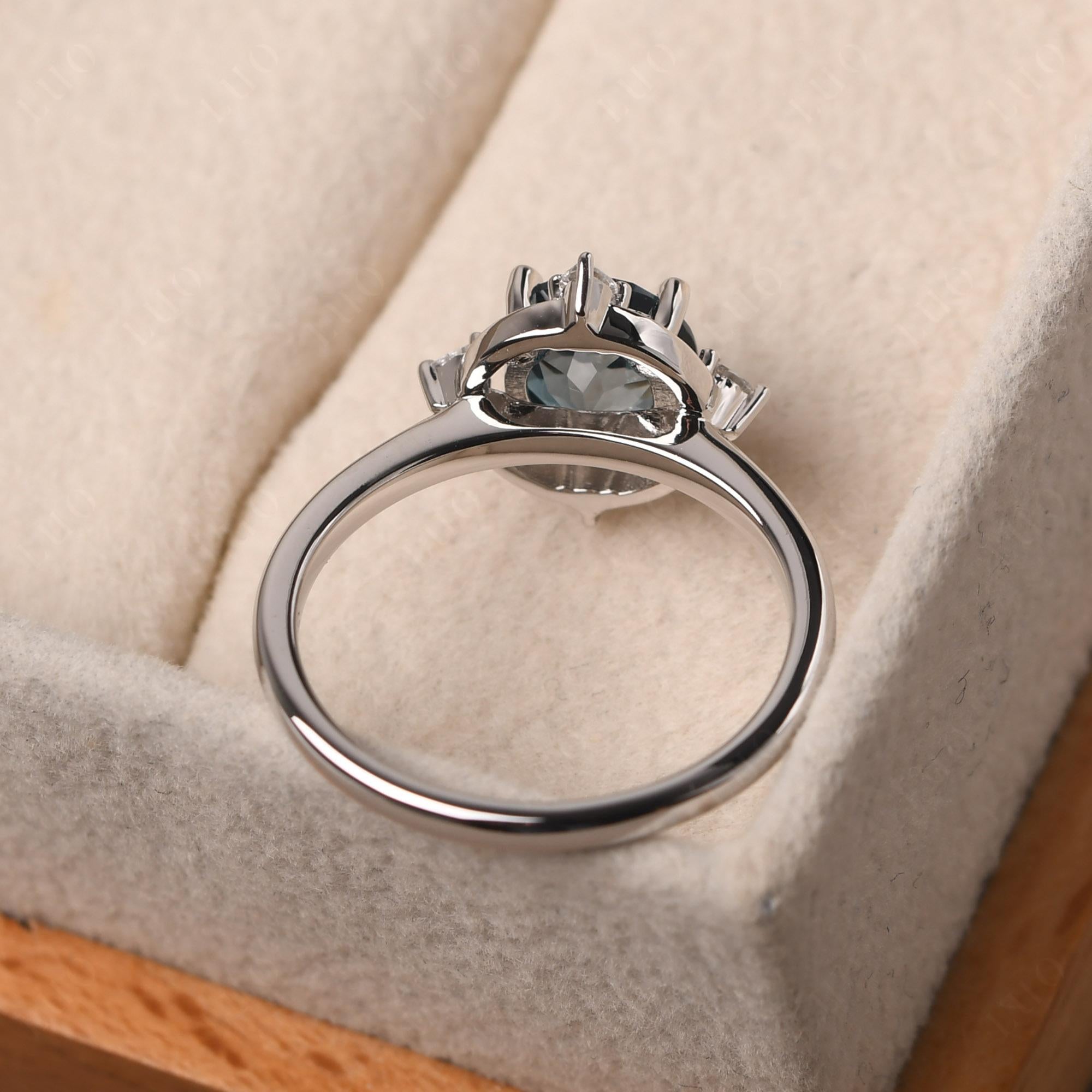 London Blue Topaz North Star Engagement Ring - LUO Jewelry