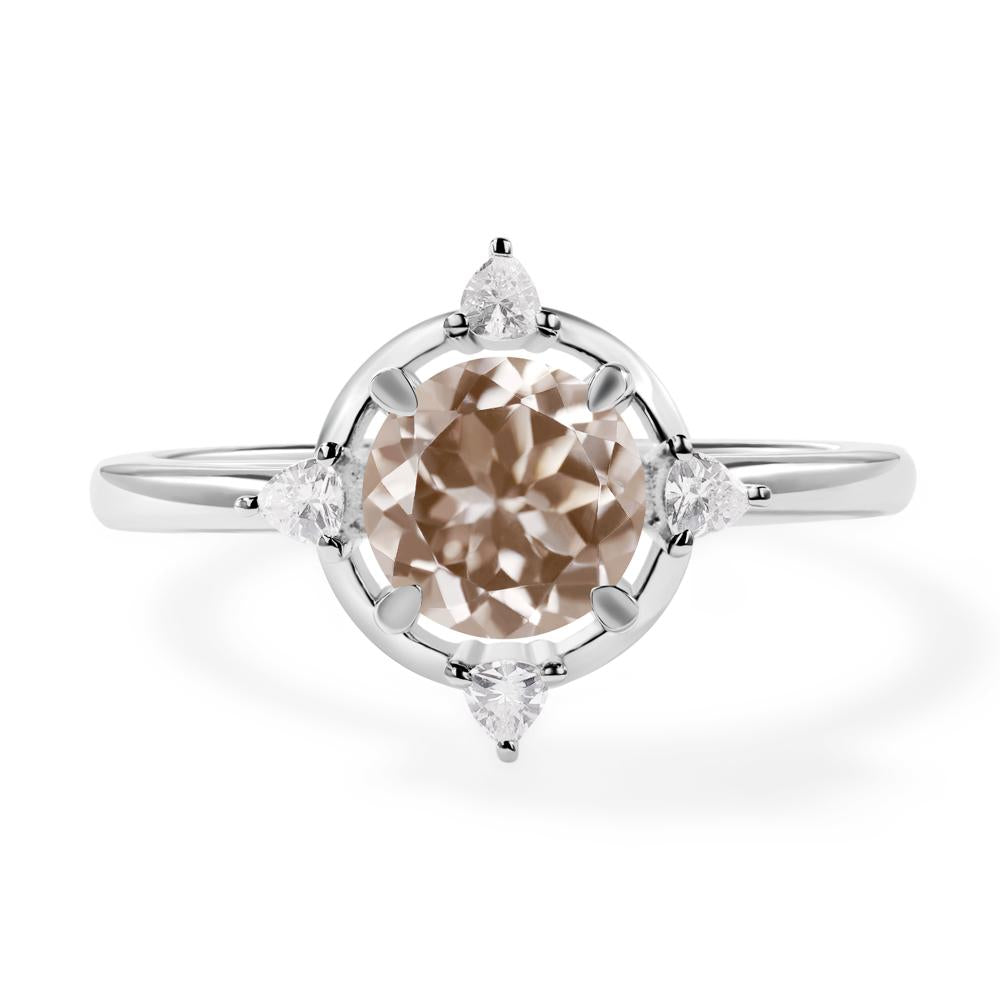 Morganite North Star Engagement Ring - LUO Jewelry #metal_14k white gold