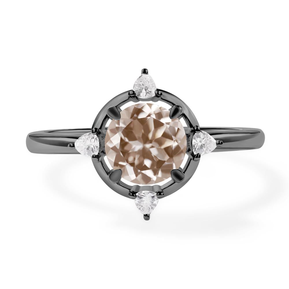 Morganite North Star Engagement Ring - LUO Jewelry #metal_black finish sterling silver