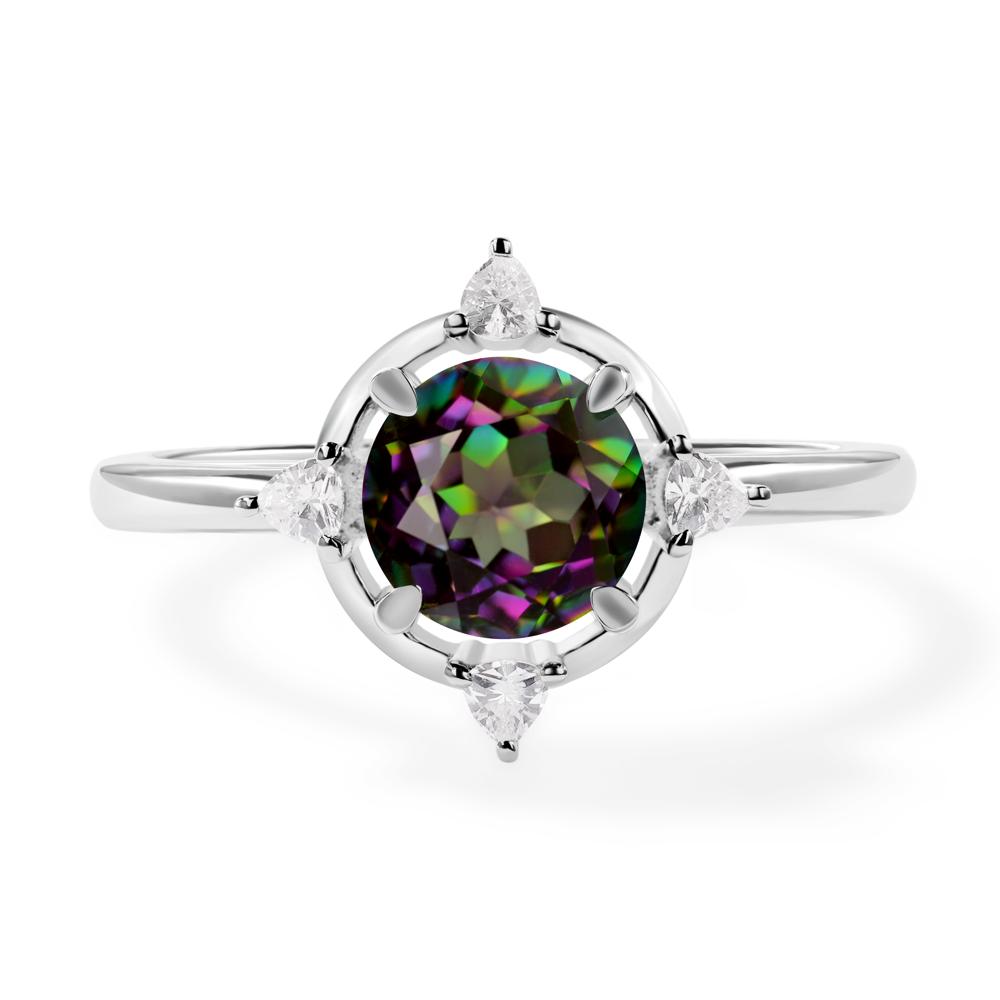 Mystic Topaz North Star Engagement Ring - LUO Jewelry #metal_14k white gold