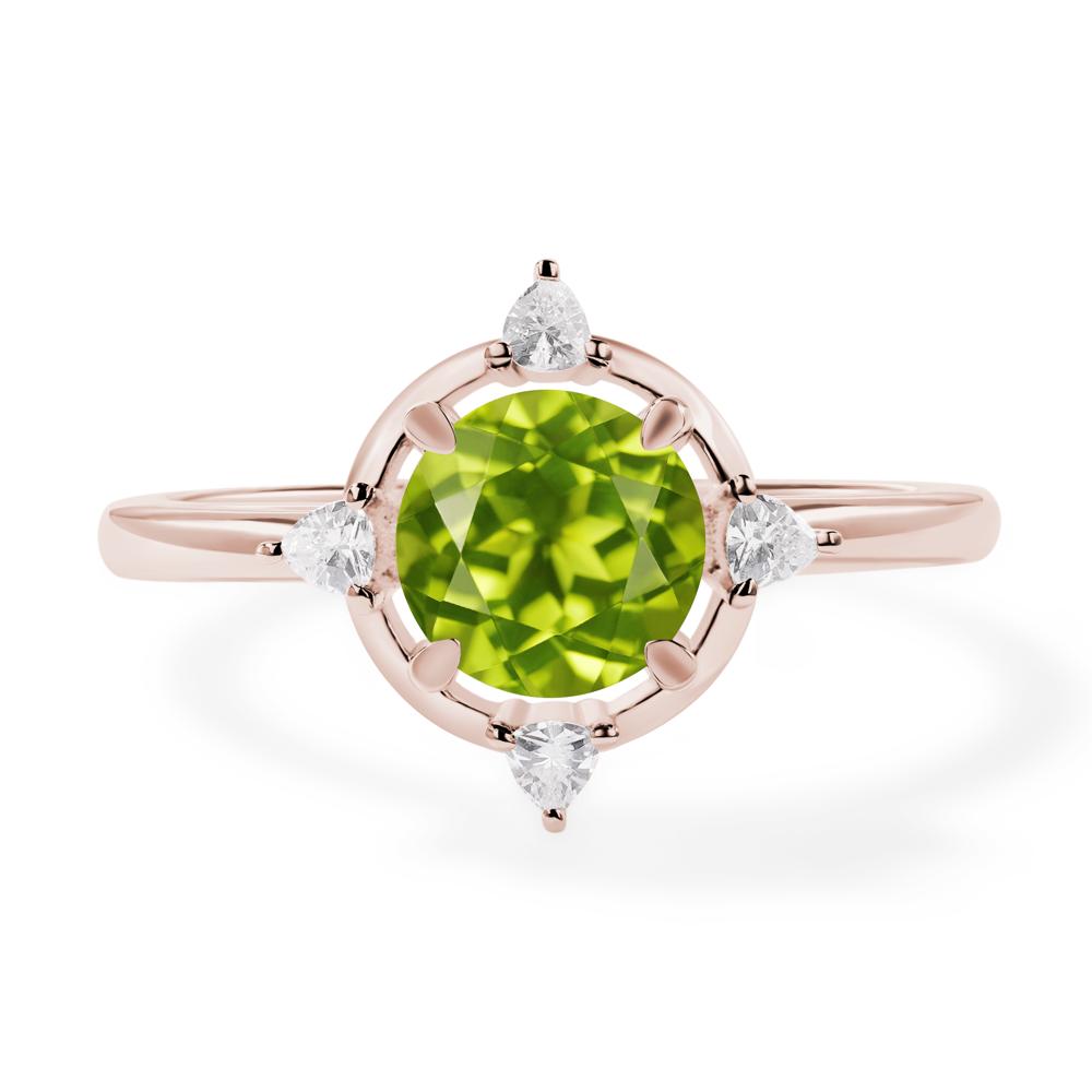 Peridot North Star Engagement Ring - LUO Jewelry #metal_14k rose gold
