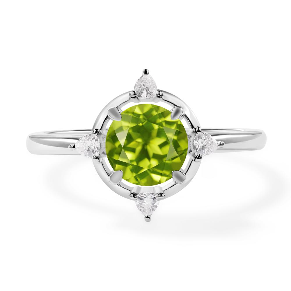 Peridot North Star Engagement Ring - LUO Jewelry #metal_14k white gold