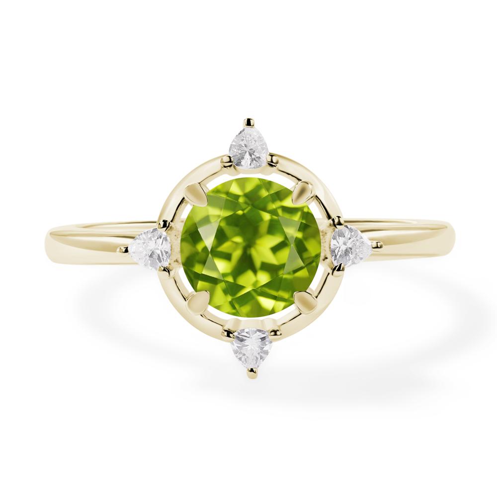 Peridot North Star Engagement Ring - LUO Jewelry #metal_14k yellow gold