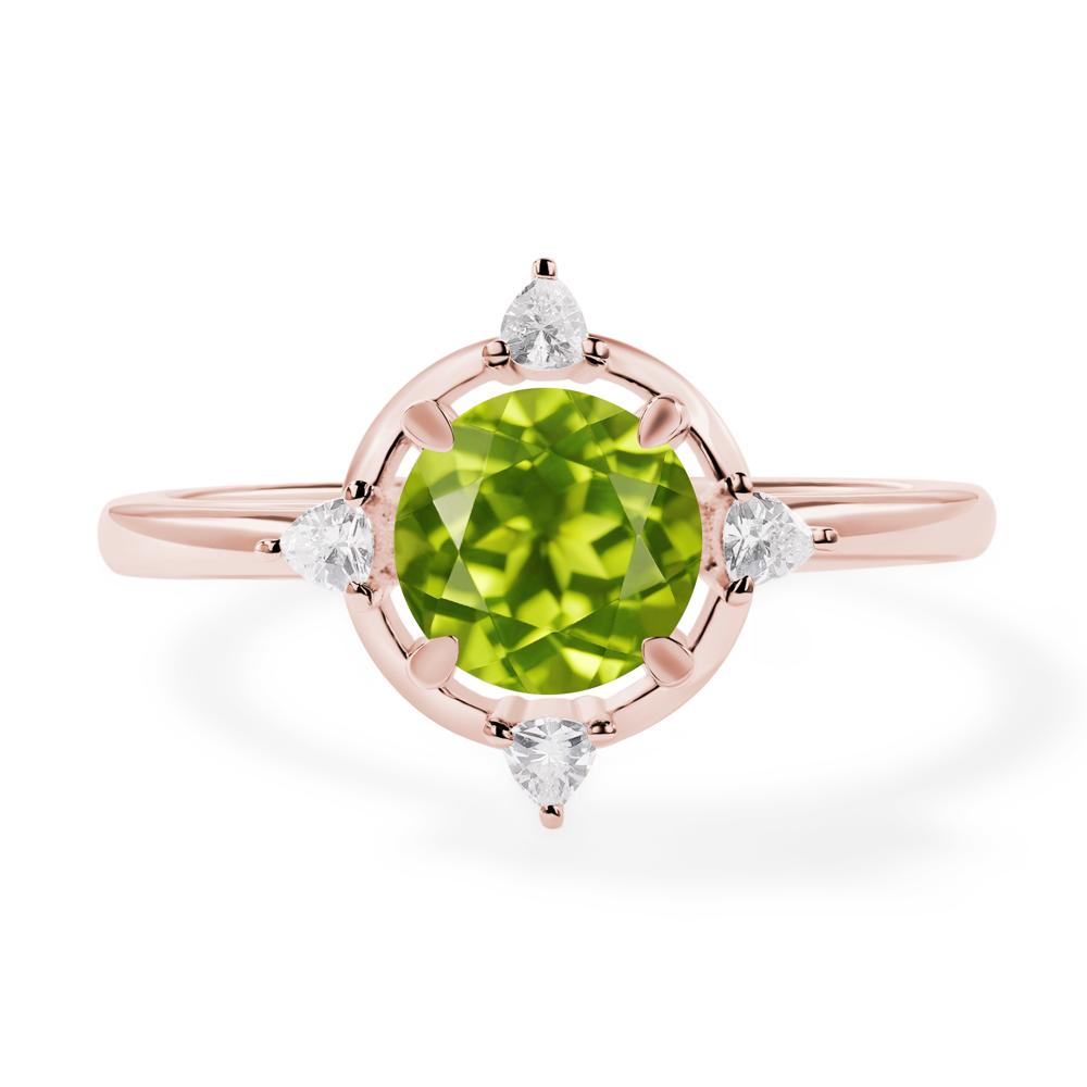 Peridot North Star Engagement Ring - LUO Jewelry #metal_18k rose gold