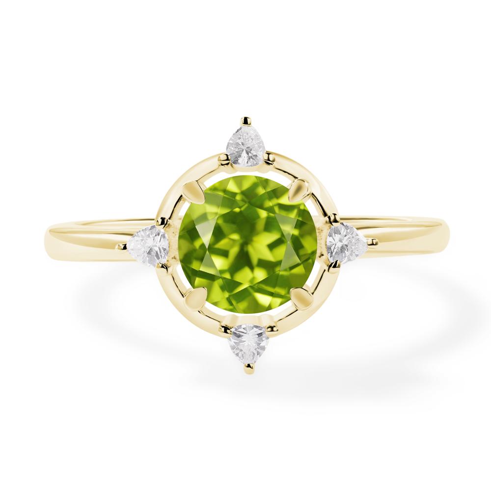 Peridot North Star Engagement Ring - LUO Jewelry #metal_18k yellow gold