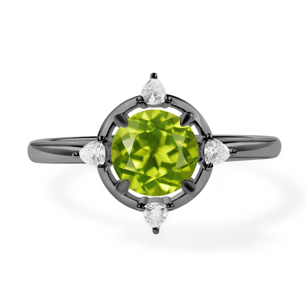Peridot North Star Engagement Ring - LUO Jewelry #metal_black finish sterling silver