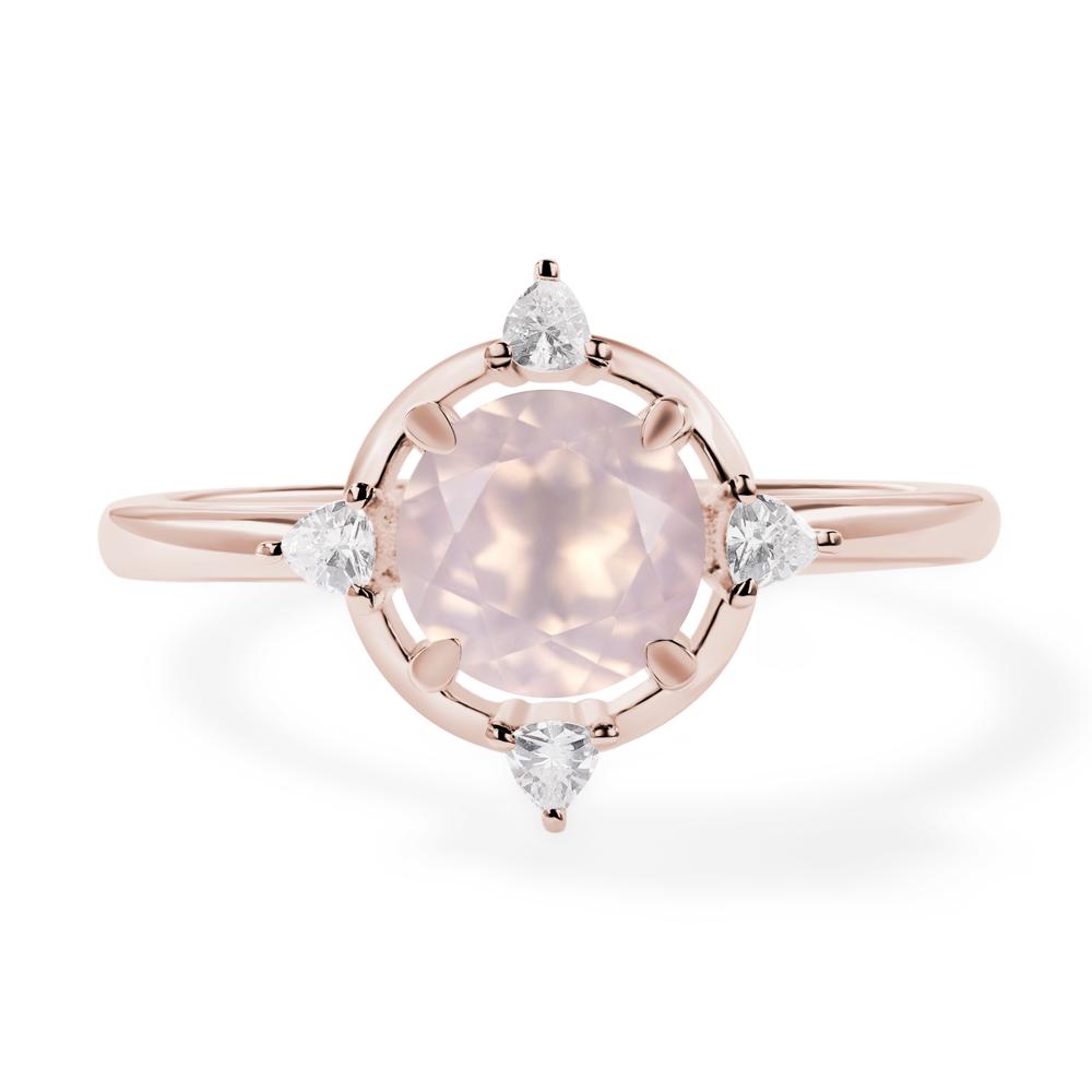 Rose Quartz North Star Engagement Ring - LUO Jewelry #metal_14k rose gold