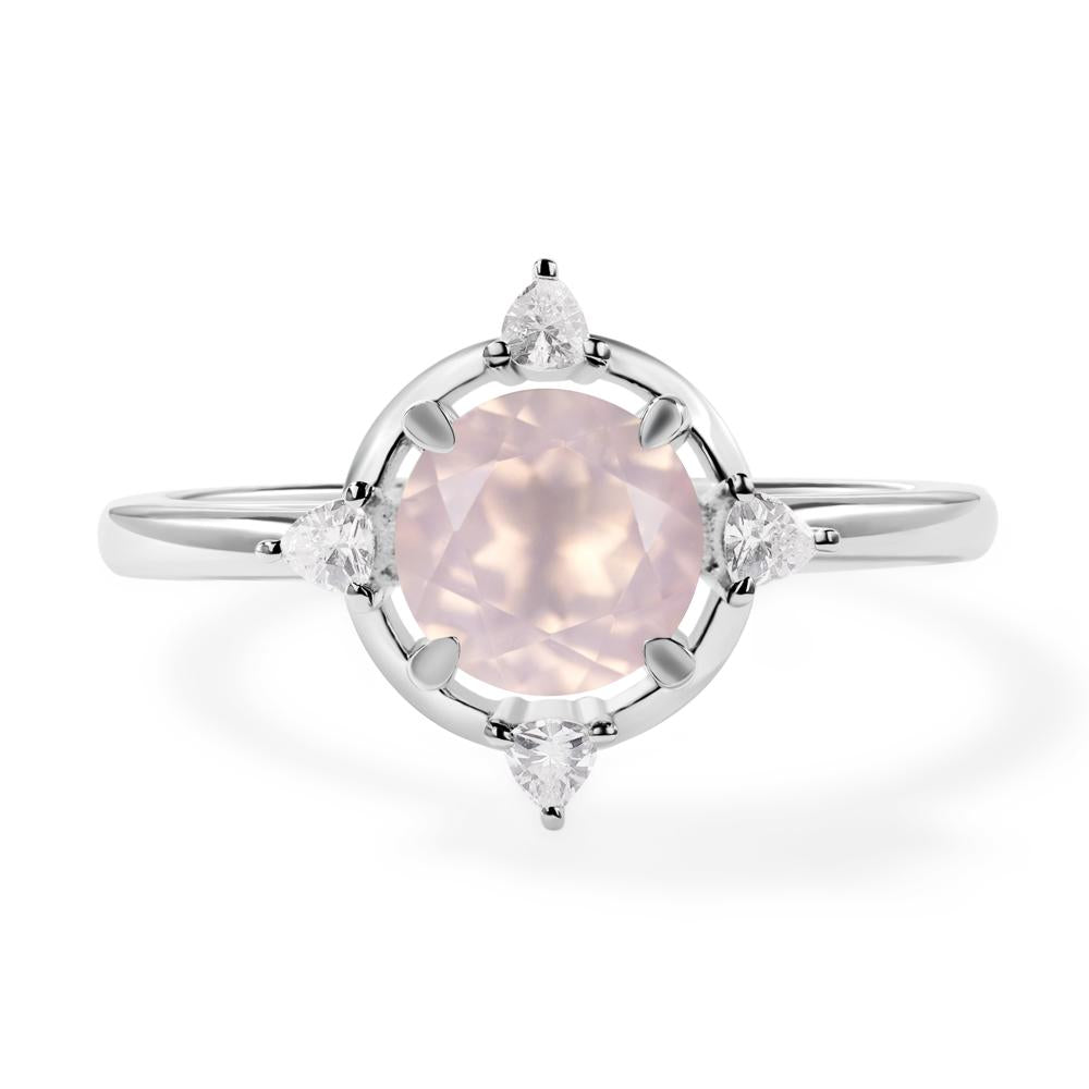 Rose Quartz North Star Engagement Ring - LUO Jewelry #metal_14k white gold