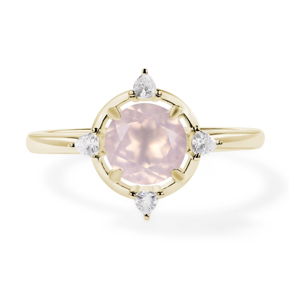 Rose Quartz North Star Engagement Ring - LUO Jewelry #metal_14k yellow gold