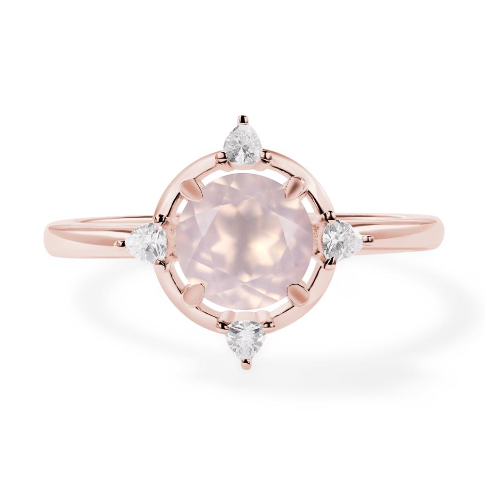 Rose Quartz North Star Engagement Ring - LUO Jewelry #metal_18k rose gold
