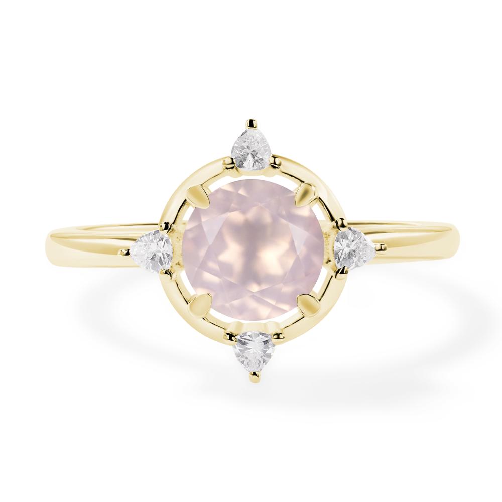 Rose Quartz North Star Engagement Ring - LUO Jewelry #metal_18k yellow gold