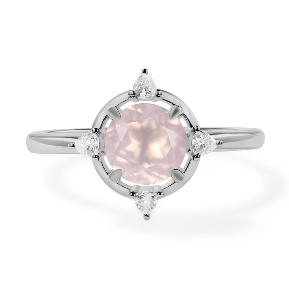 Rose Quartz North Star Engagement Ring - LUO Jewelry #metal_platinum