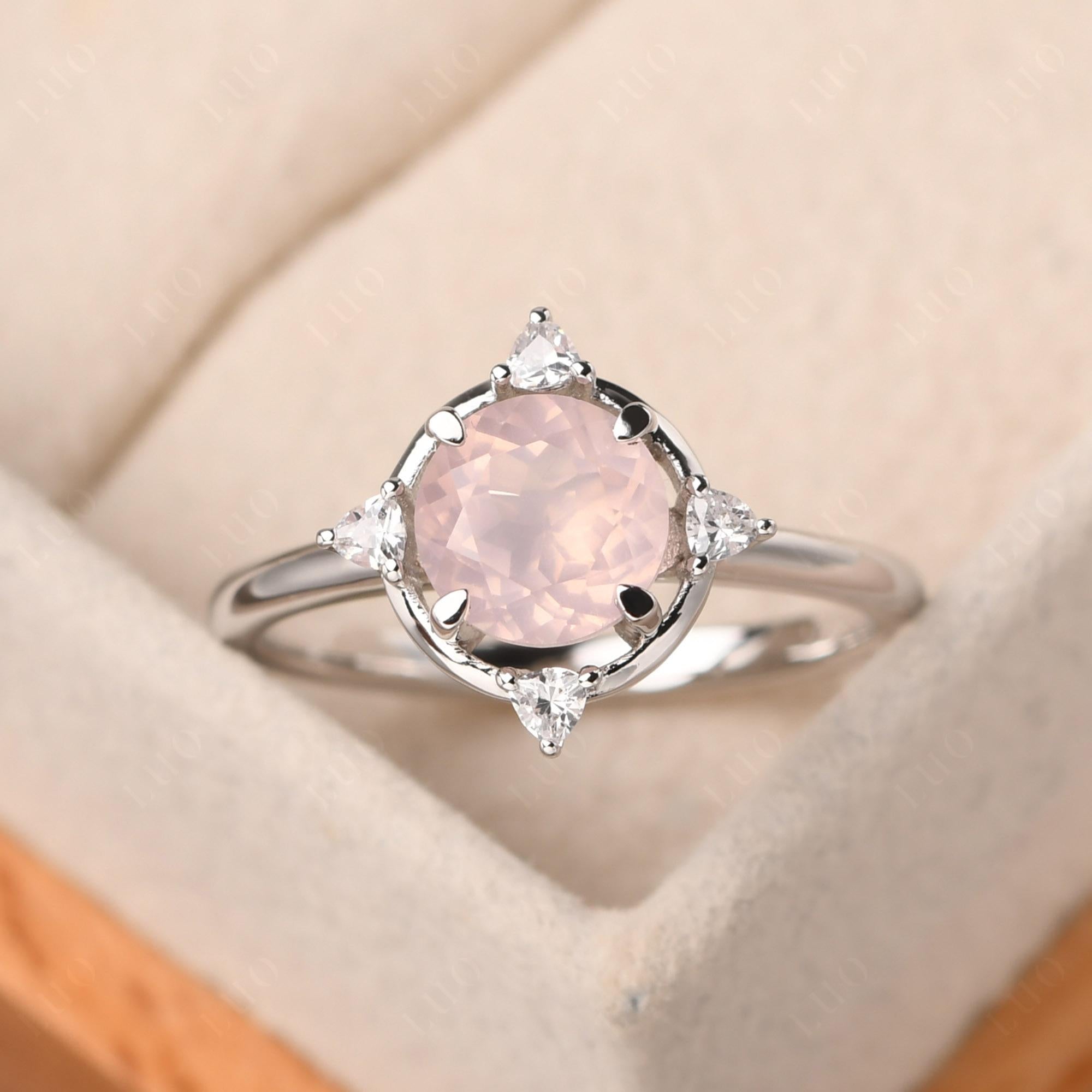 Rose Quartz North Star Engagement Ring - LUO Jewelry