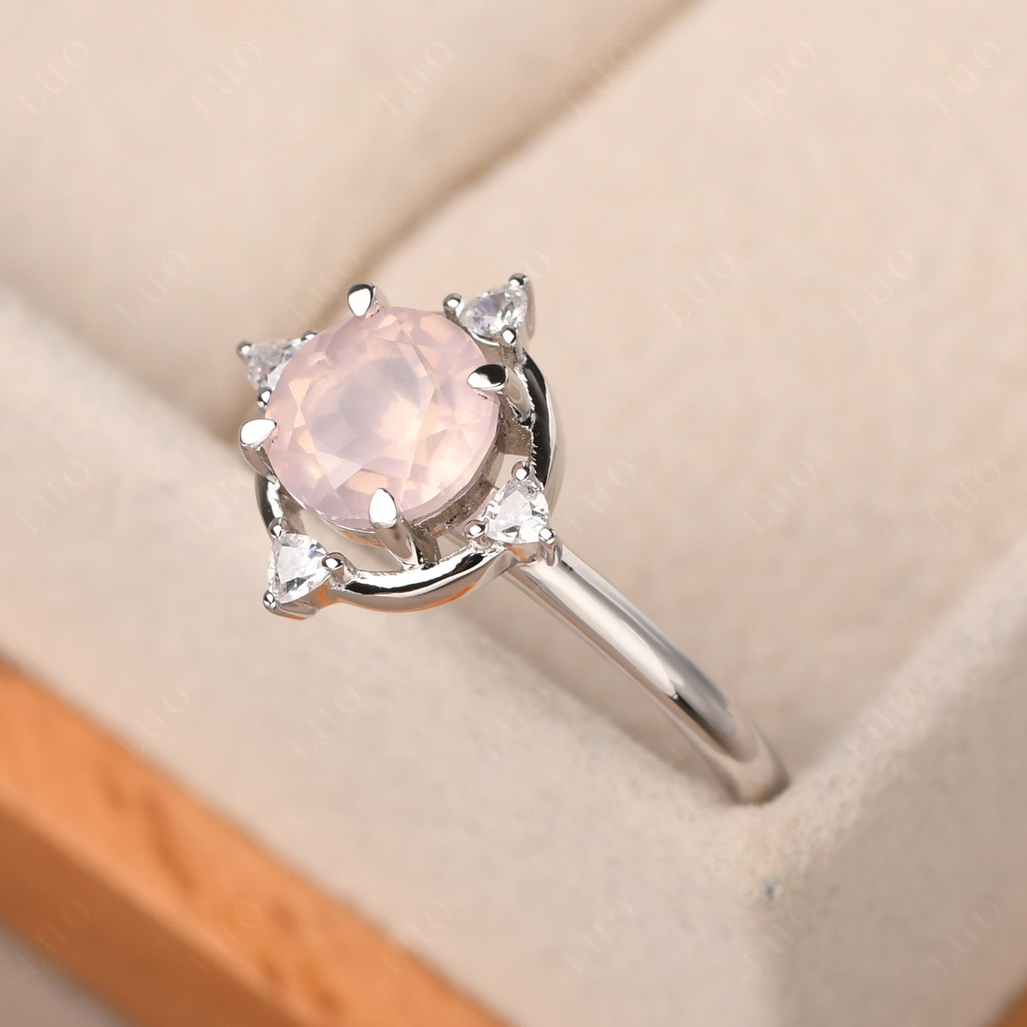 Rose Quartz North Star Engagement Ring - LUO Jewelry