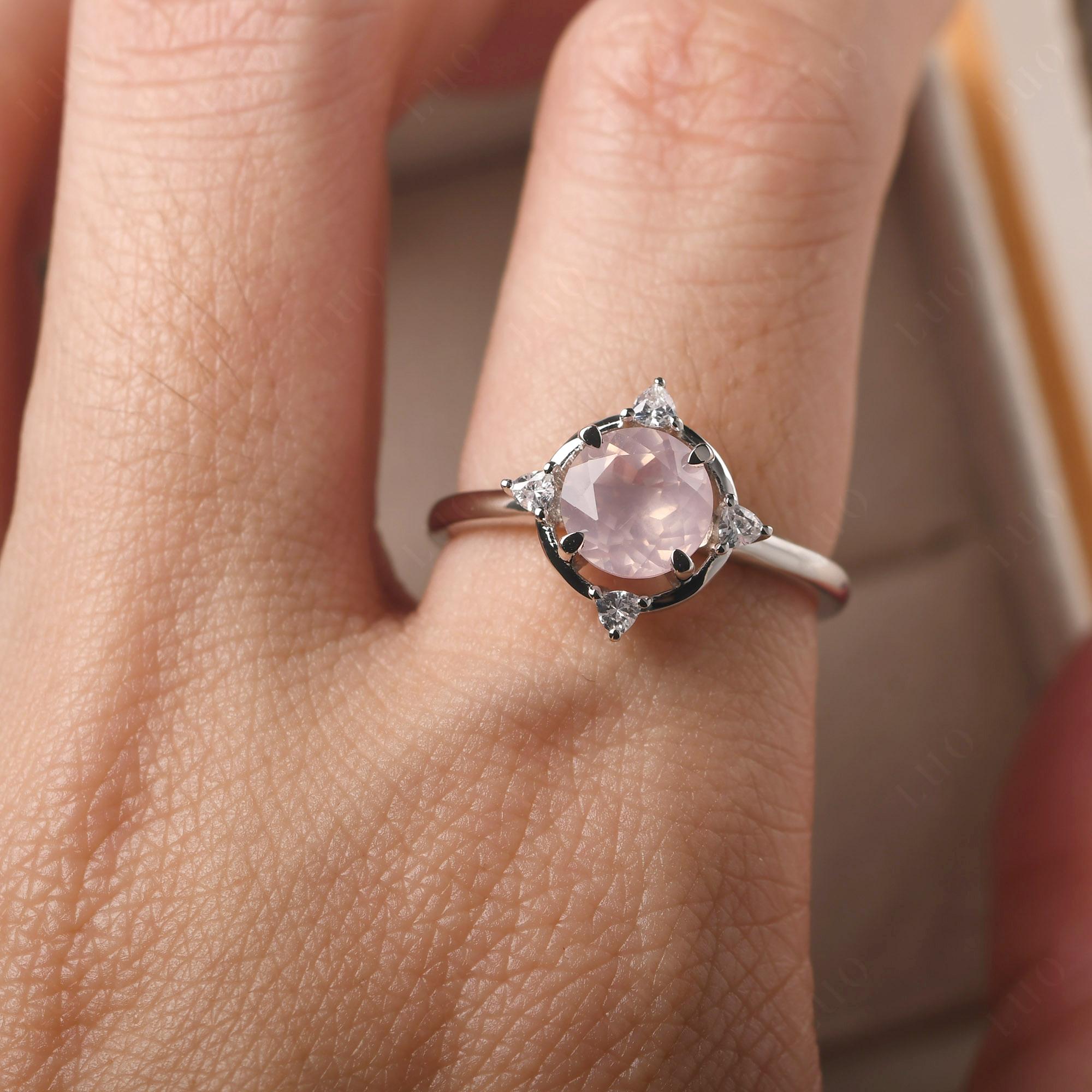 Rose Quartz North Star Engagement Ring - LUO Jewelry