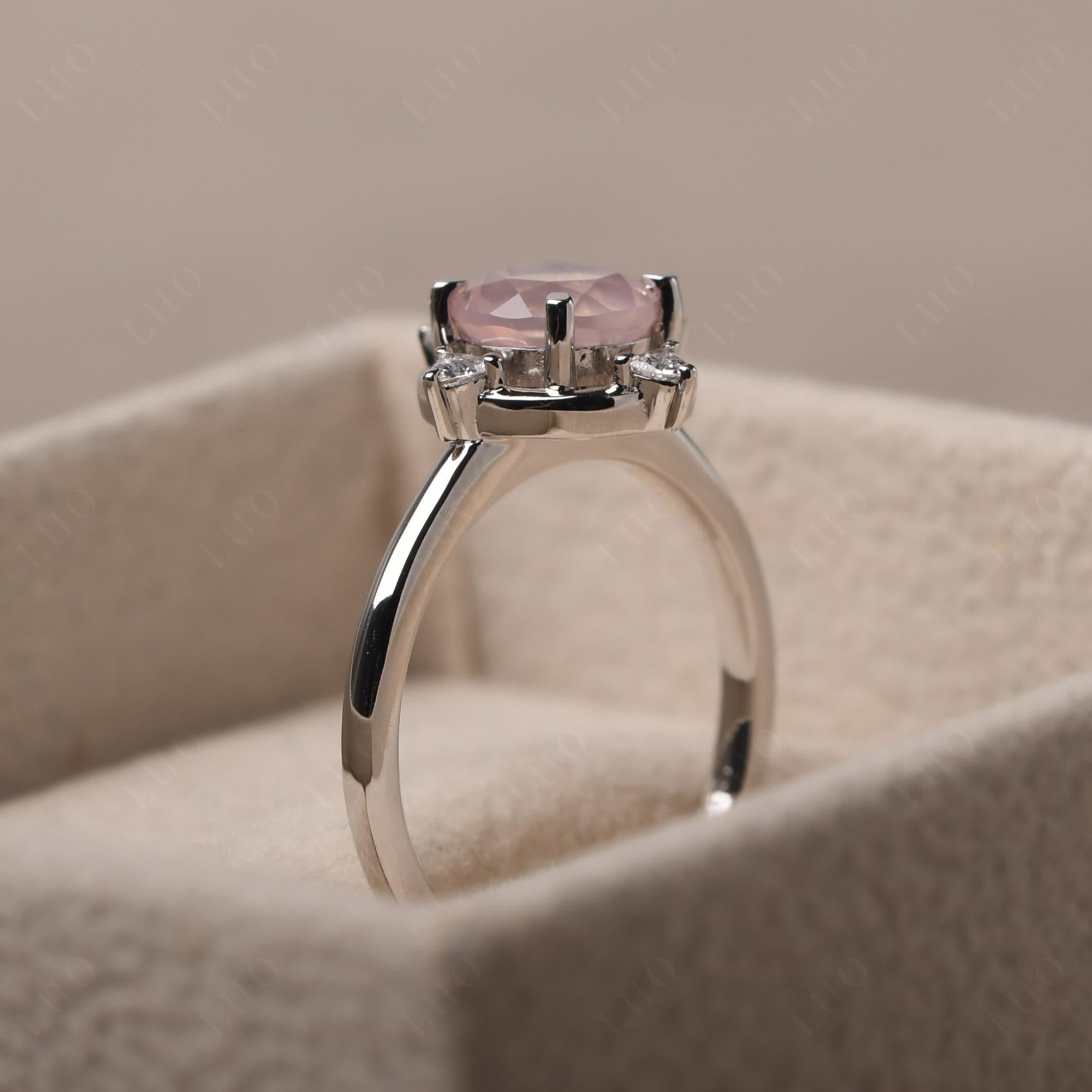 Rose Quartz North Star Engagement Ring - LUO Jewelry