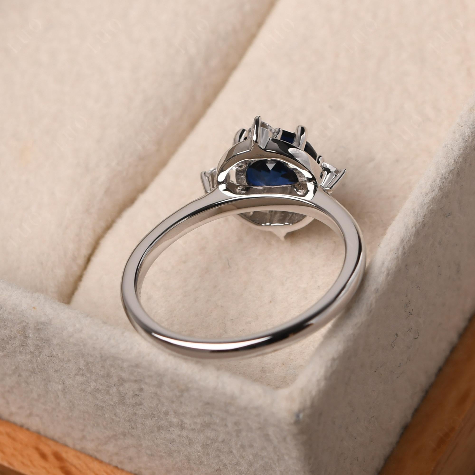 Lab Created Sapphire North Star Engagement Ring - LUO Jewelry