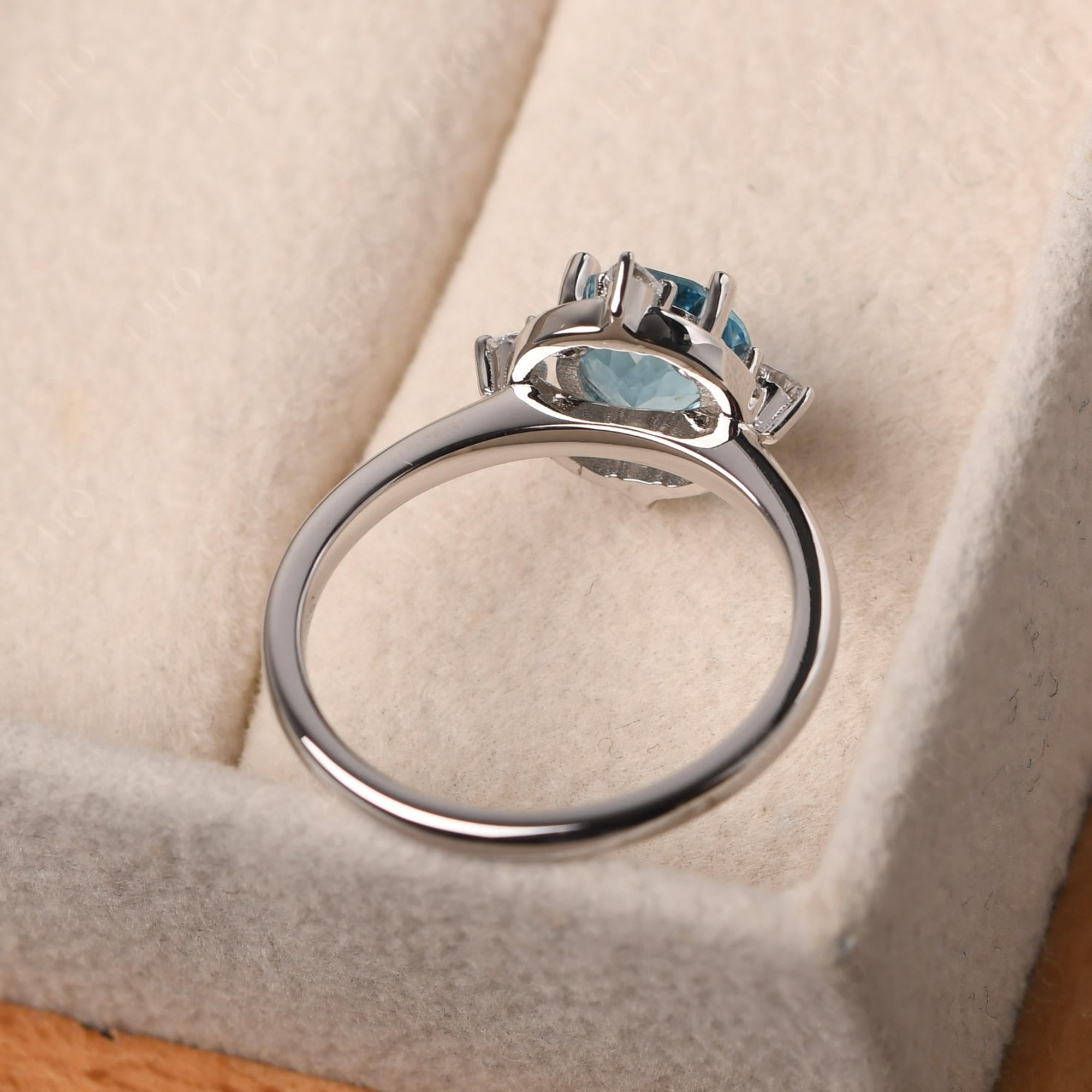 Swiss Blue Topaz North Star Engagement Ring - LUO Jewelry