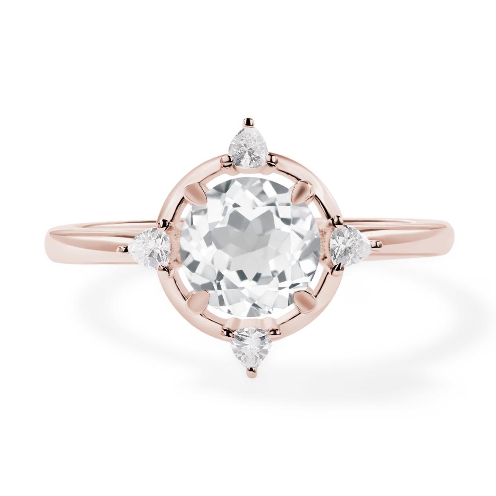 White Topaz North Star Engagement Ring - LUO Jewelry #metal_14k rose gold