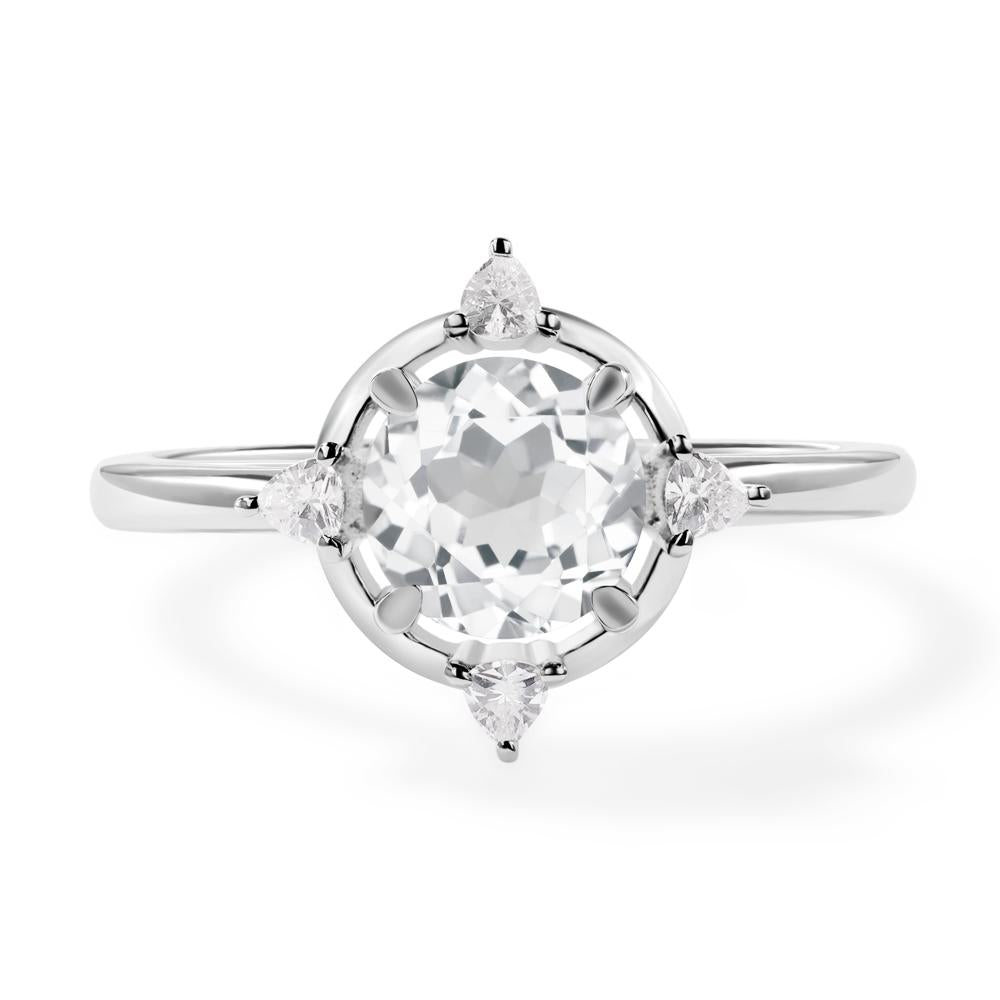 White Topaz North Star Engagement Ring - LUO Jewelry #metal_14k white gold