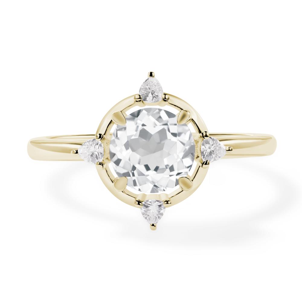 White Topaz North Star Engagement Ring - LUO Jewelry #metal_14k yellow gold