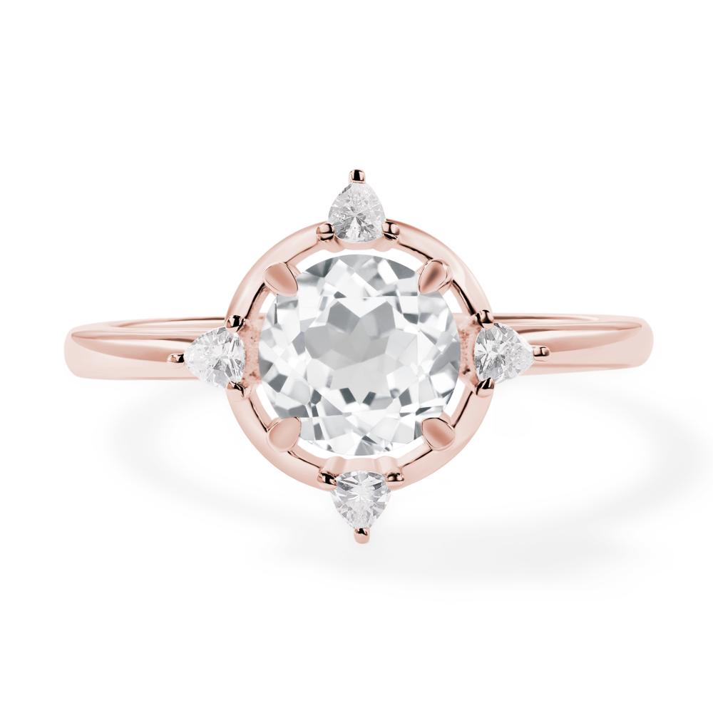 White Topaz North Star Engagement Ring - LUO Jewelry #metal_18k rose gold