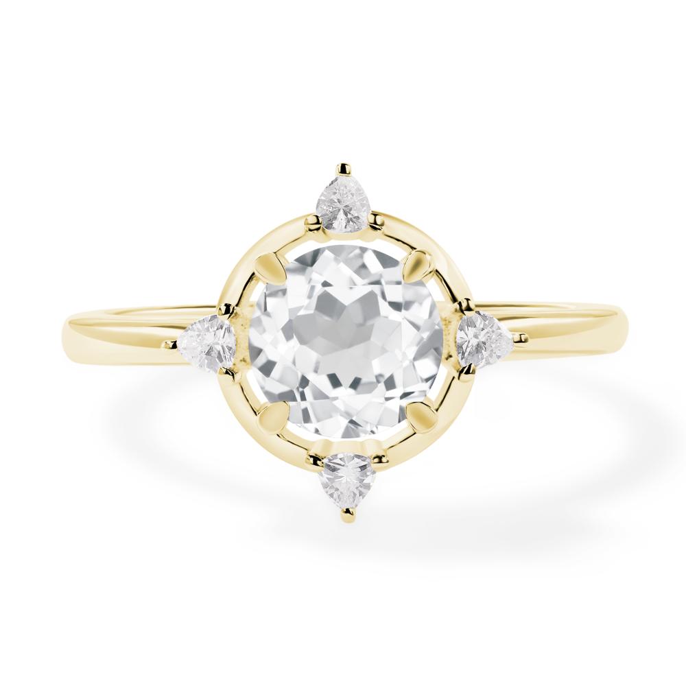 White Topaz North Star Engagement Ring - LUO Jewelry #metal_18k yellow gold