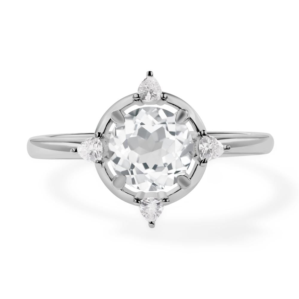 White Topaz North Star Engagement Ring - LUO Jewelry #metal_platinum
