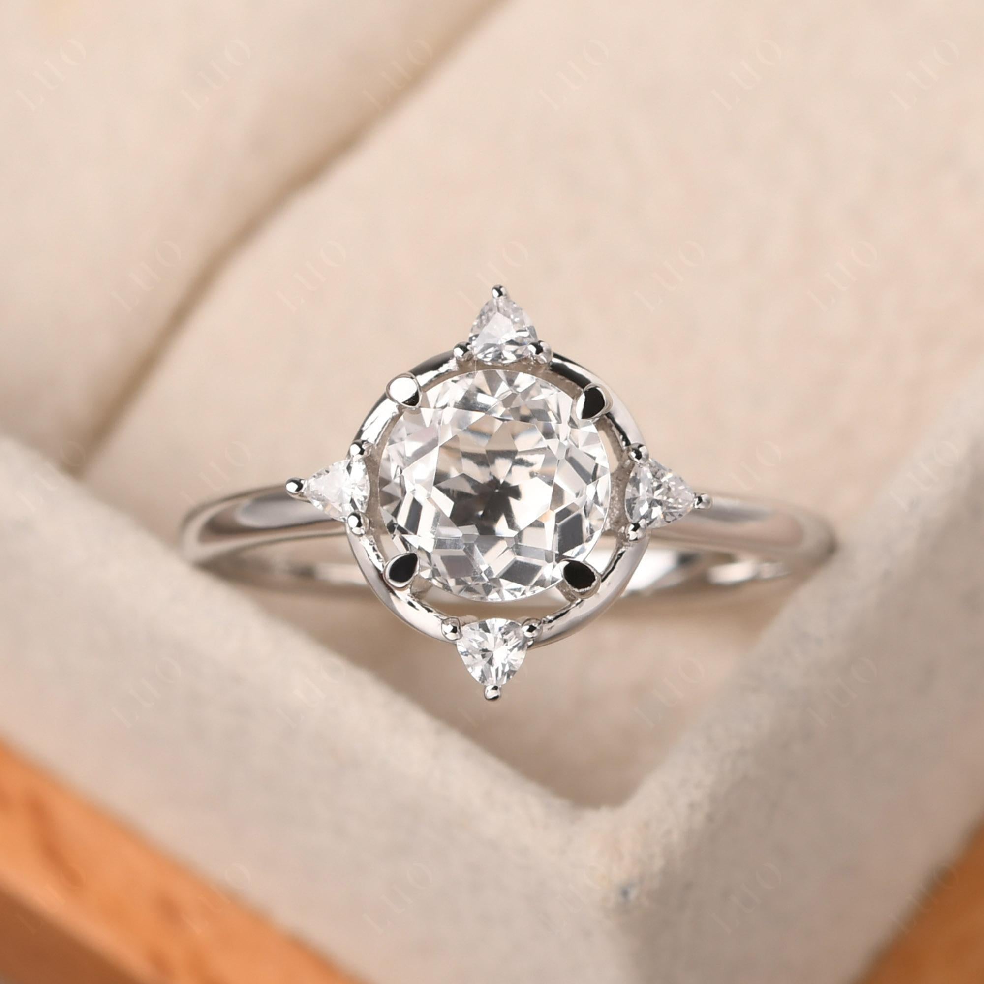 White Topaz North Star Engagement Ring - LUO Jewelry