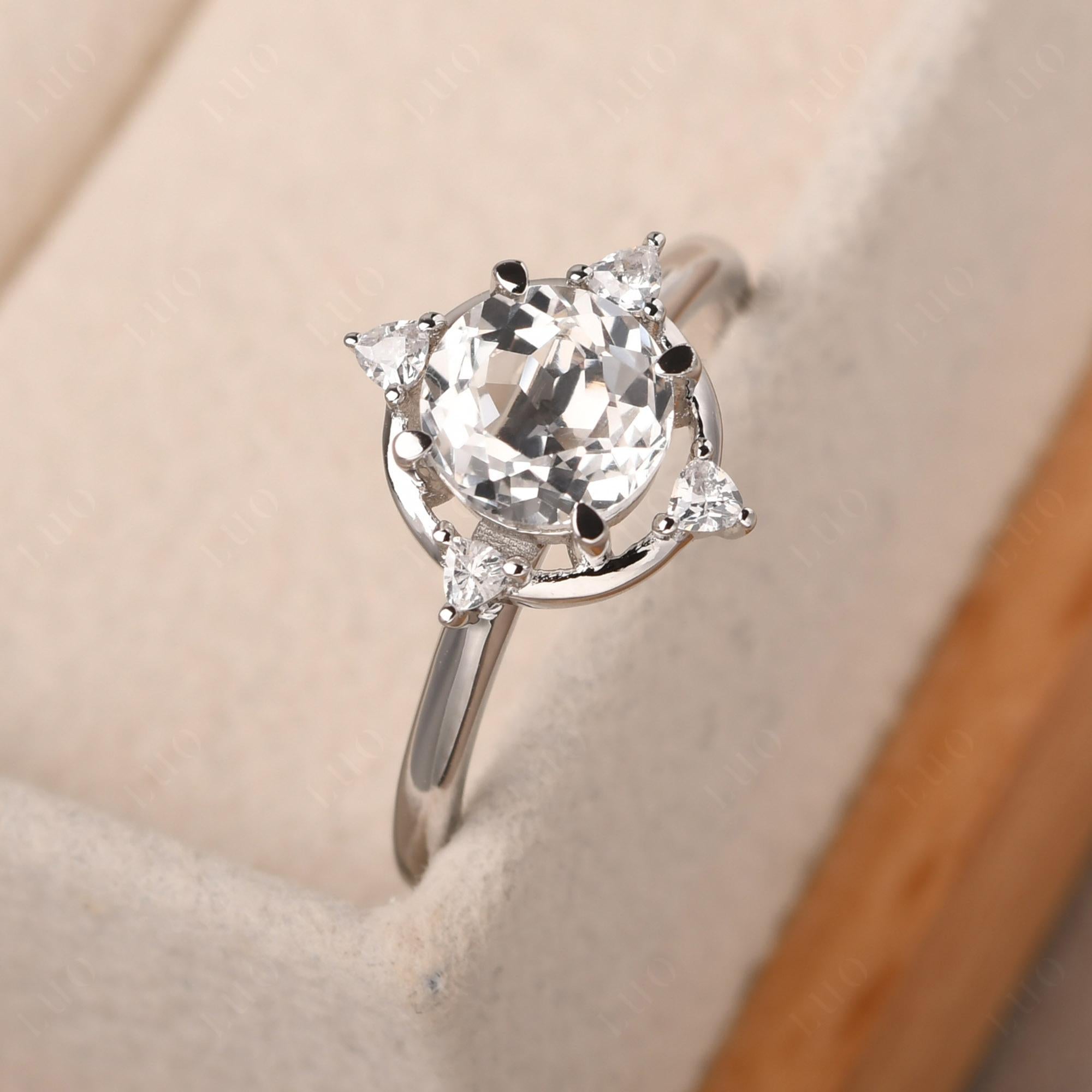 White Topaz North Star Engagement Ring - LUO Jewelry