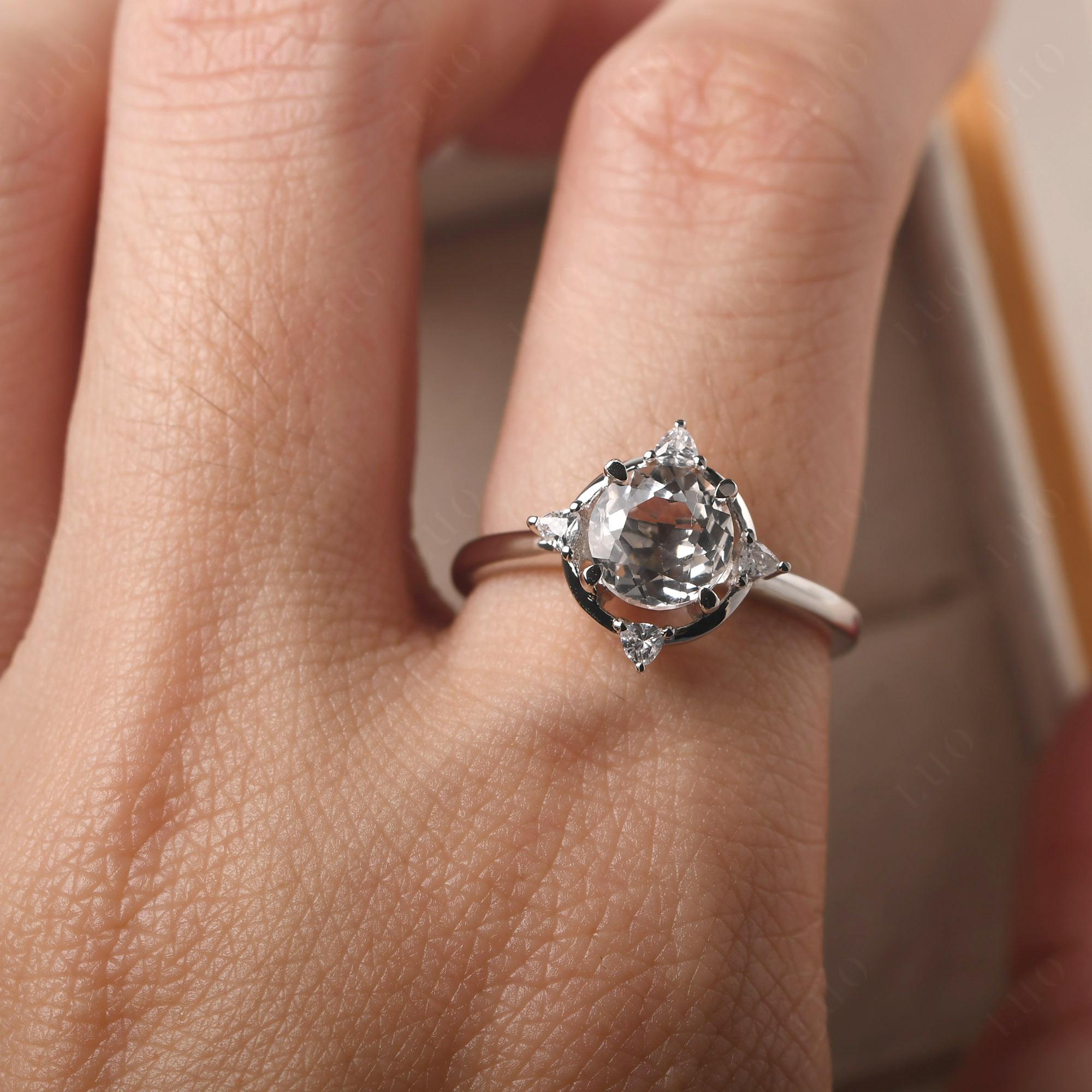 White Topaz North Star Engagement Ring - LUO Jewelry