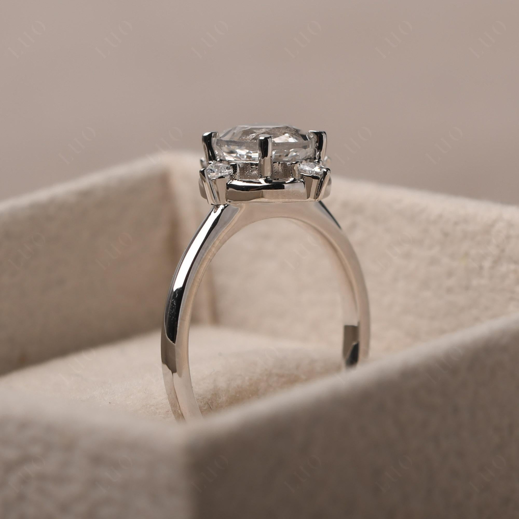 White Topaz North Star Engagement Ring - LUO Jewelry