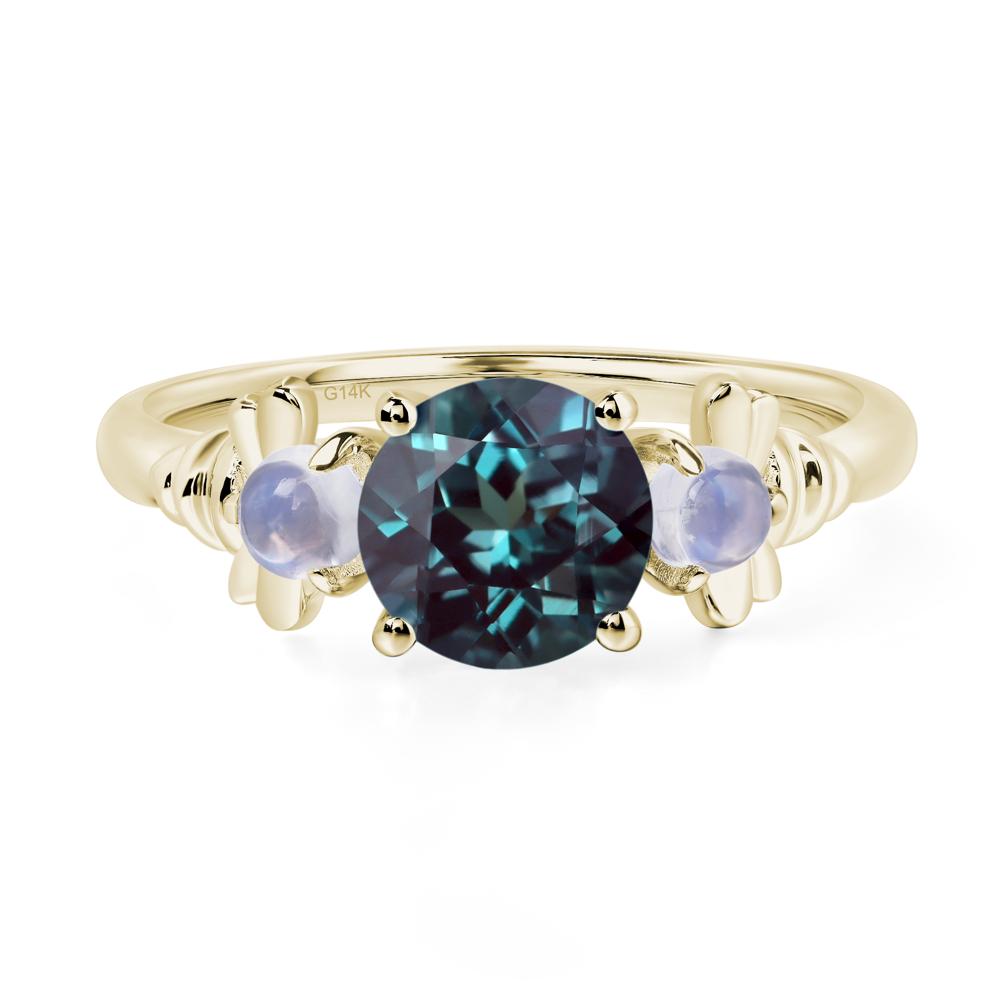 Moonstone and Alexandrite Bee Ring - LUO Jewelry #metal_14k yellow gold