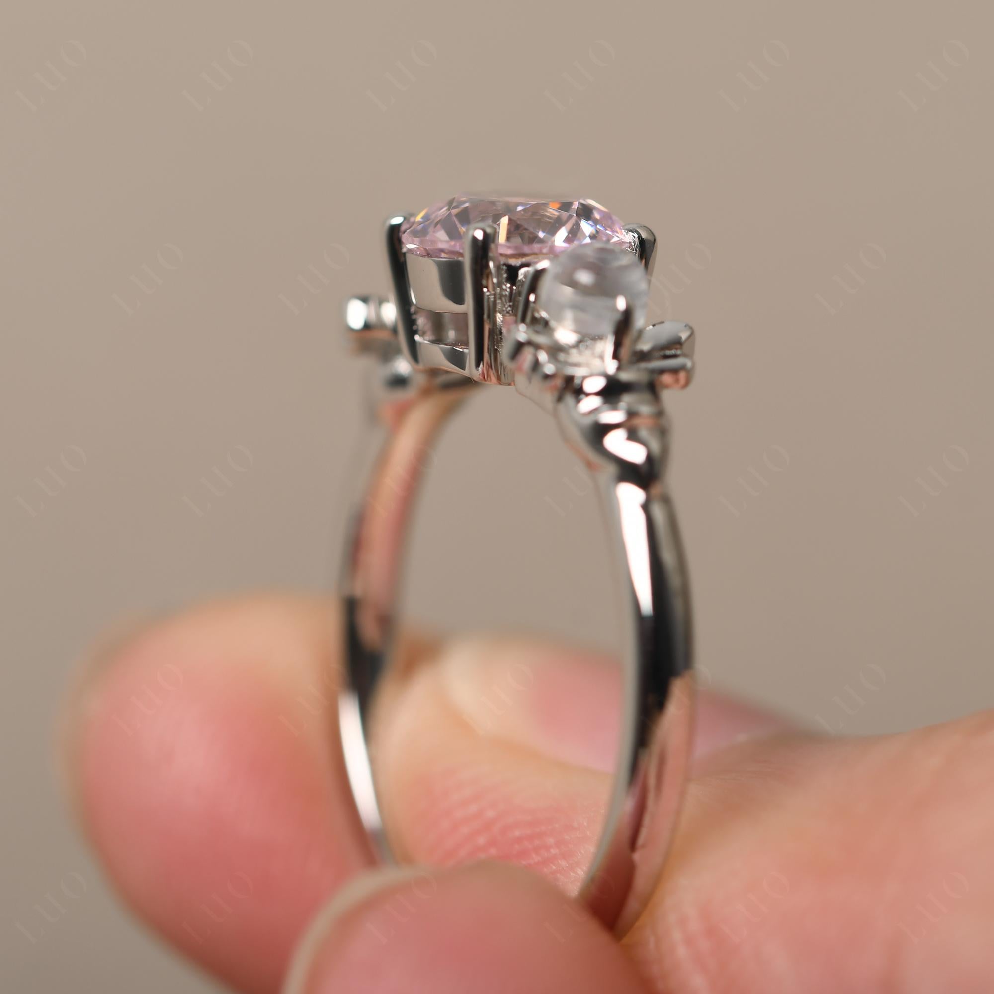Moonstone and Pink Cubic Zirconia Bee Ring - LUO Jewelry