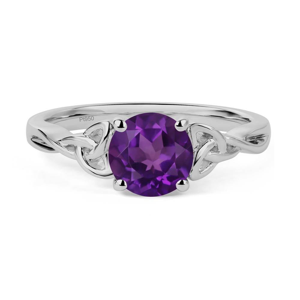 Round Cut Amethyst Celtic Ring - LUO Jewelry #metal_platinum