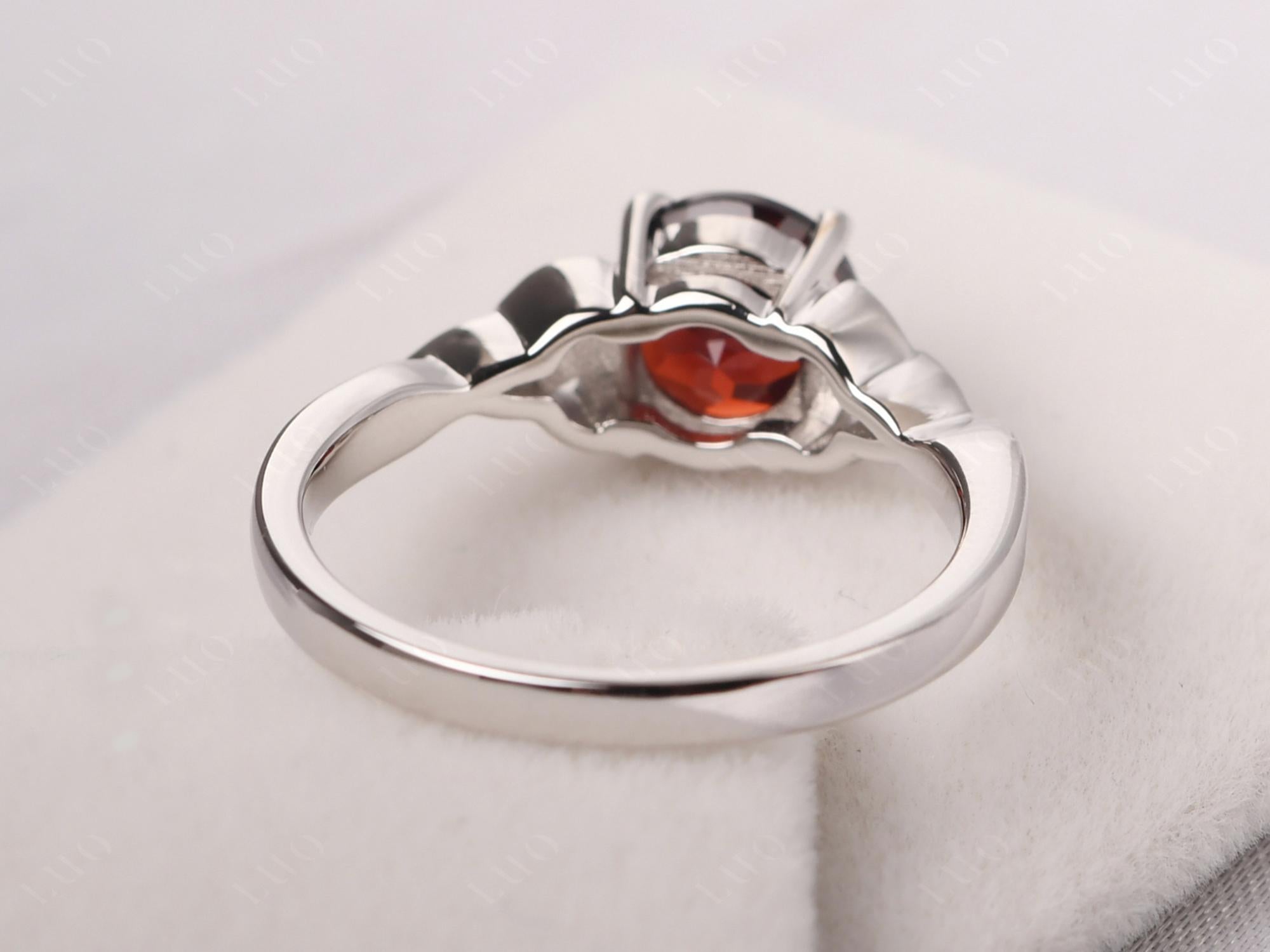 Round Cut Garnet Celtic Ring - LUO Jewelry