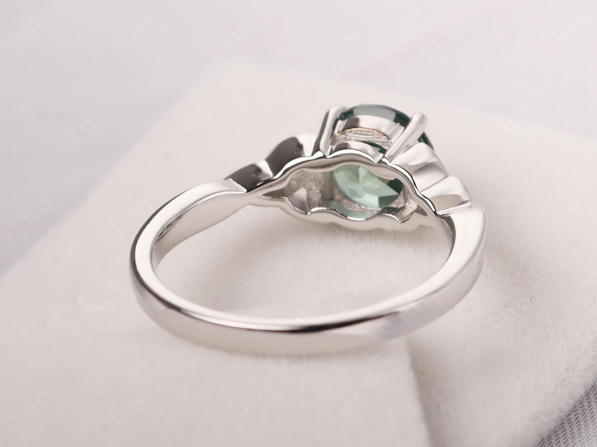 Round Cut Green Sapphire Celtic Ring - LUO Jewelry