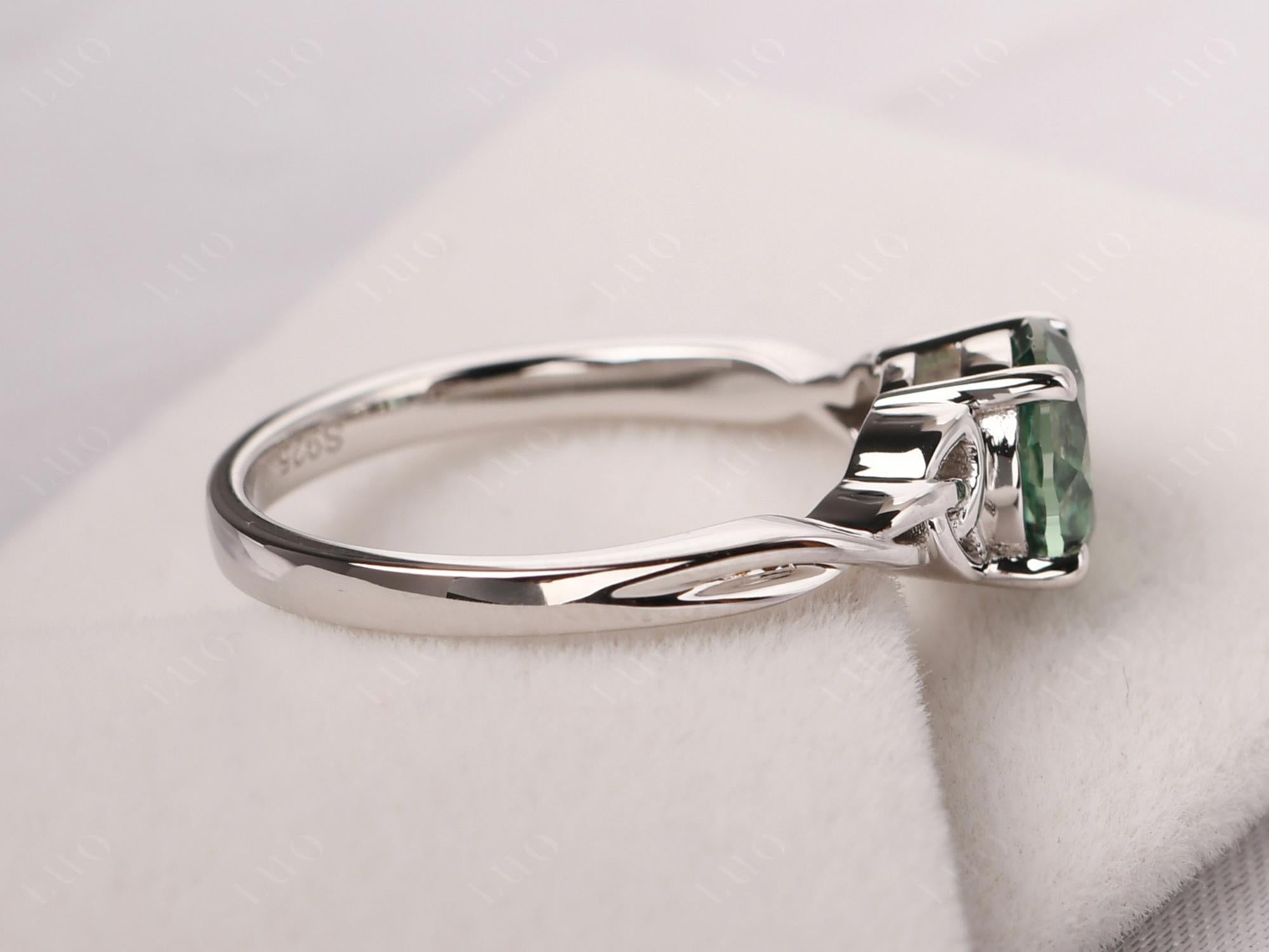Round Cut Green Sapphire Celtic Ring - LUO Jewelry