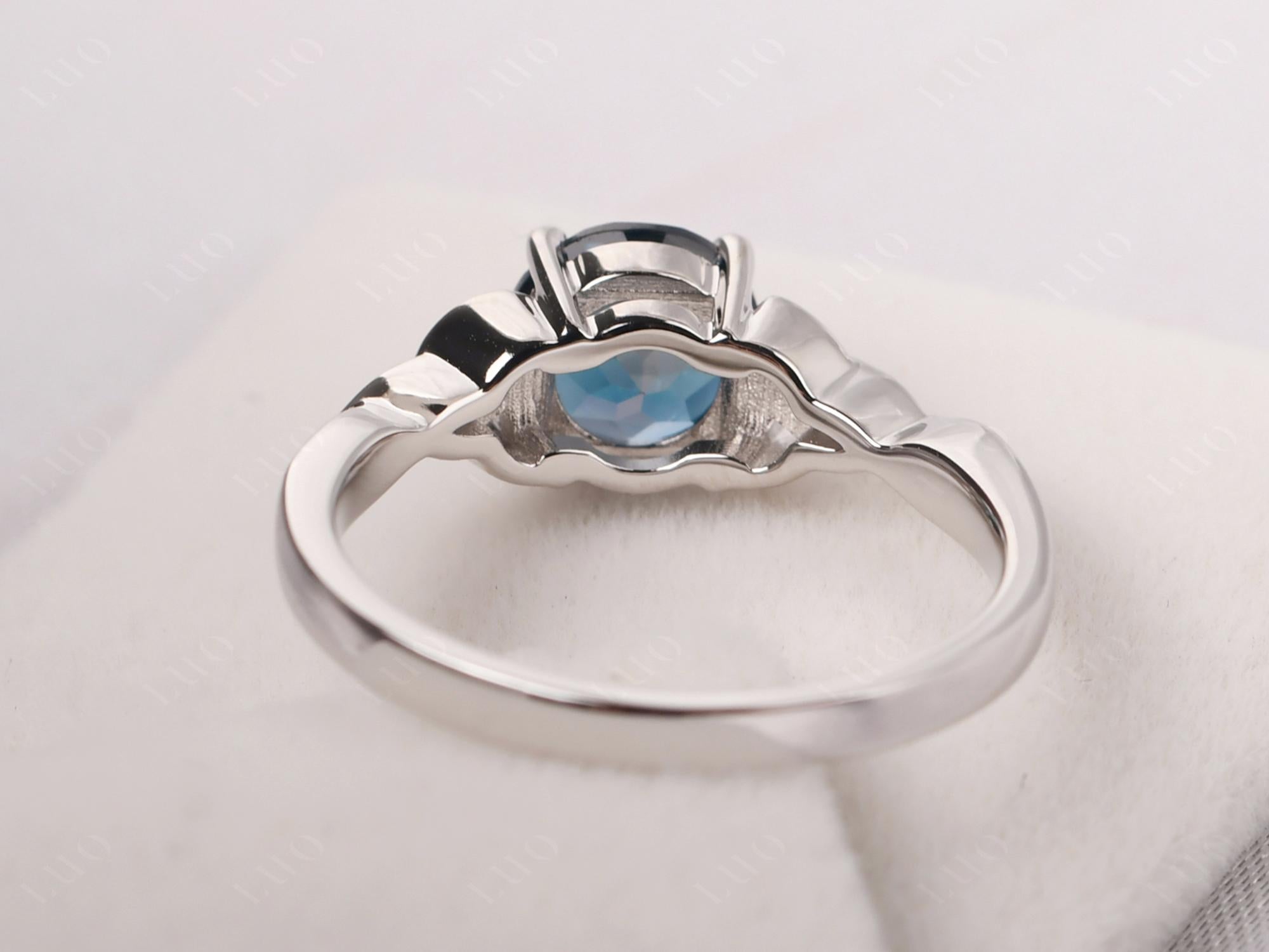 Round Cut London Blue Topaz Celtic Ring - LUO Jewelry
