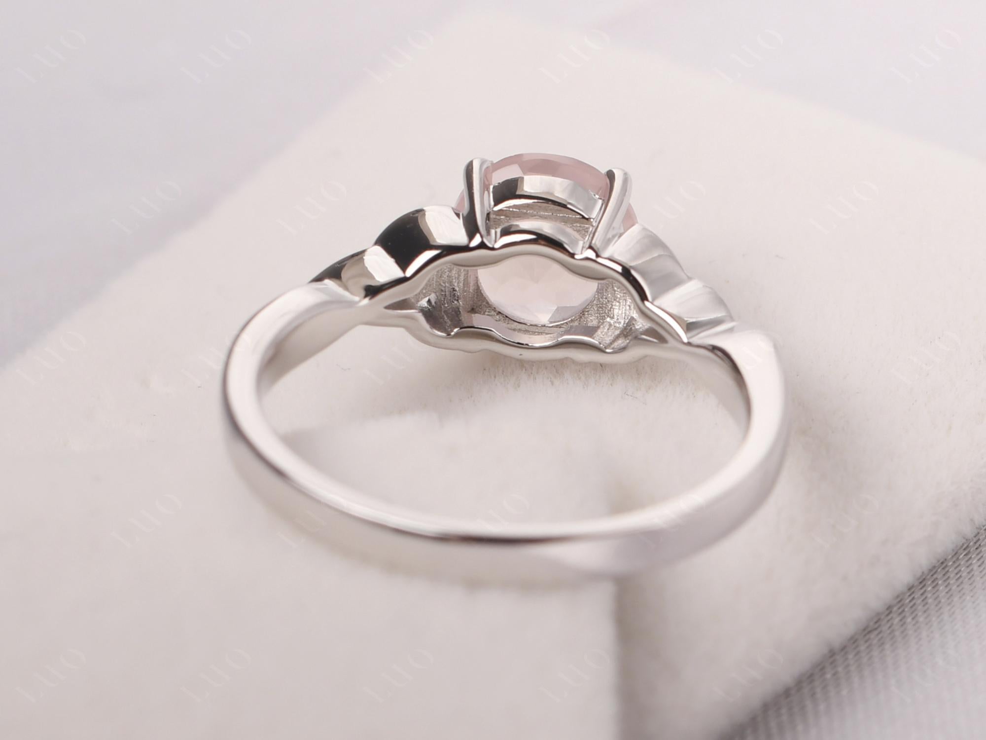 Round Cut Rose Quartz Celtic Ring - LUO Jewelry