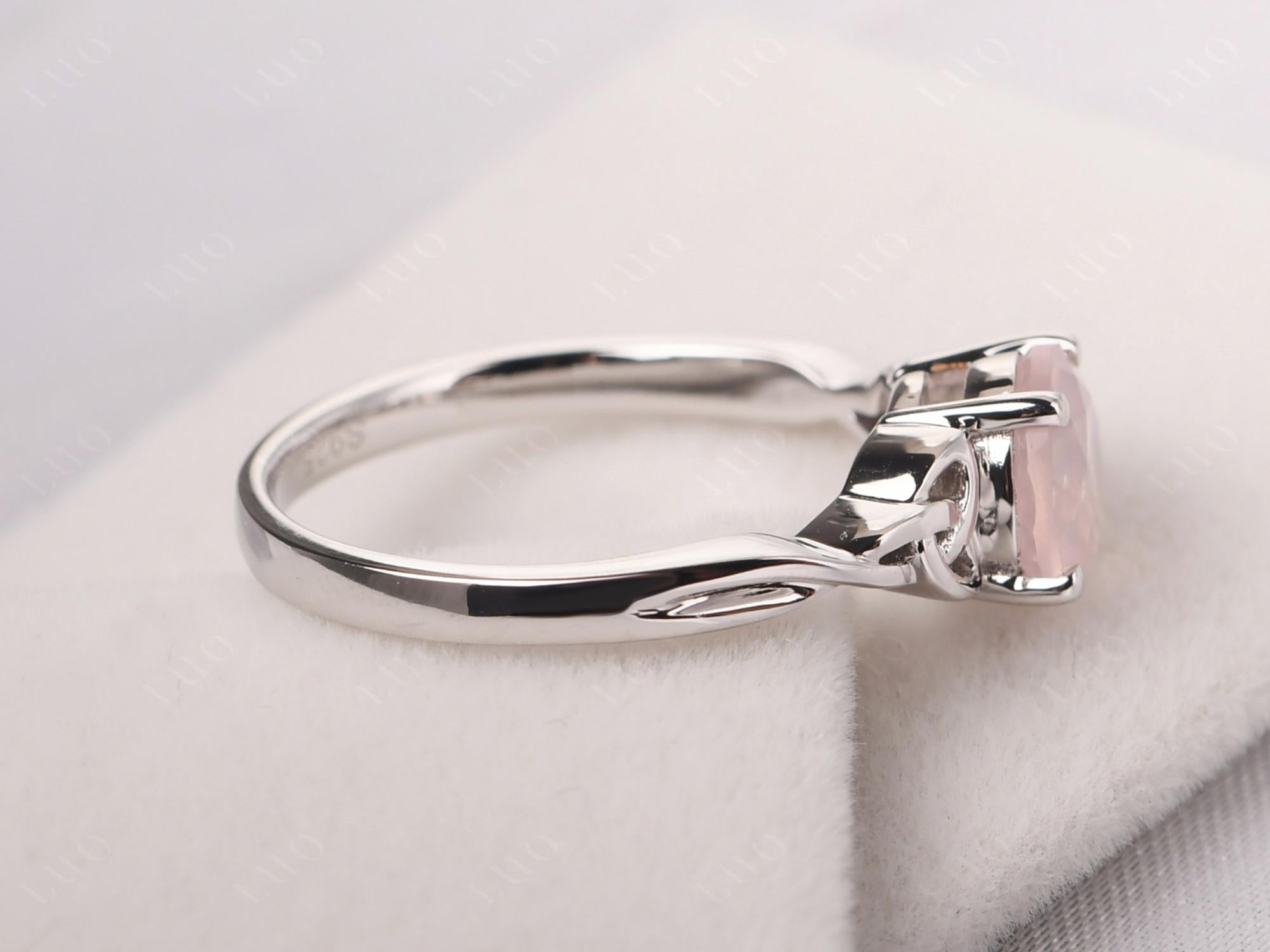 Round Cut Rose Quartz Celtic Ring - LUO Jewelry