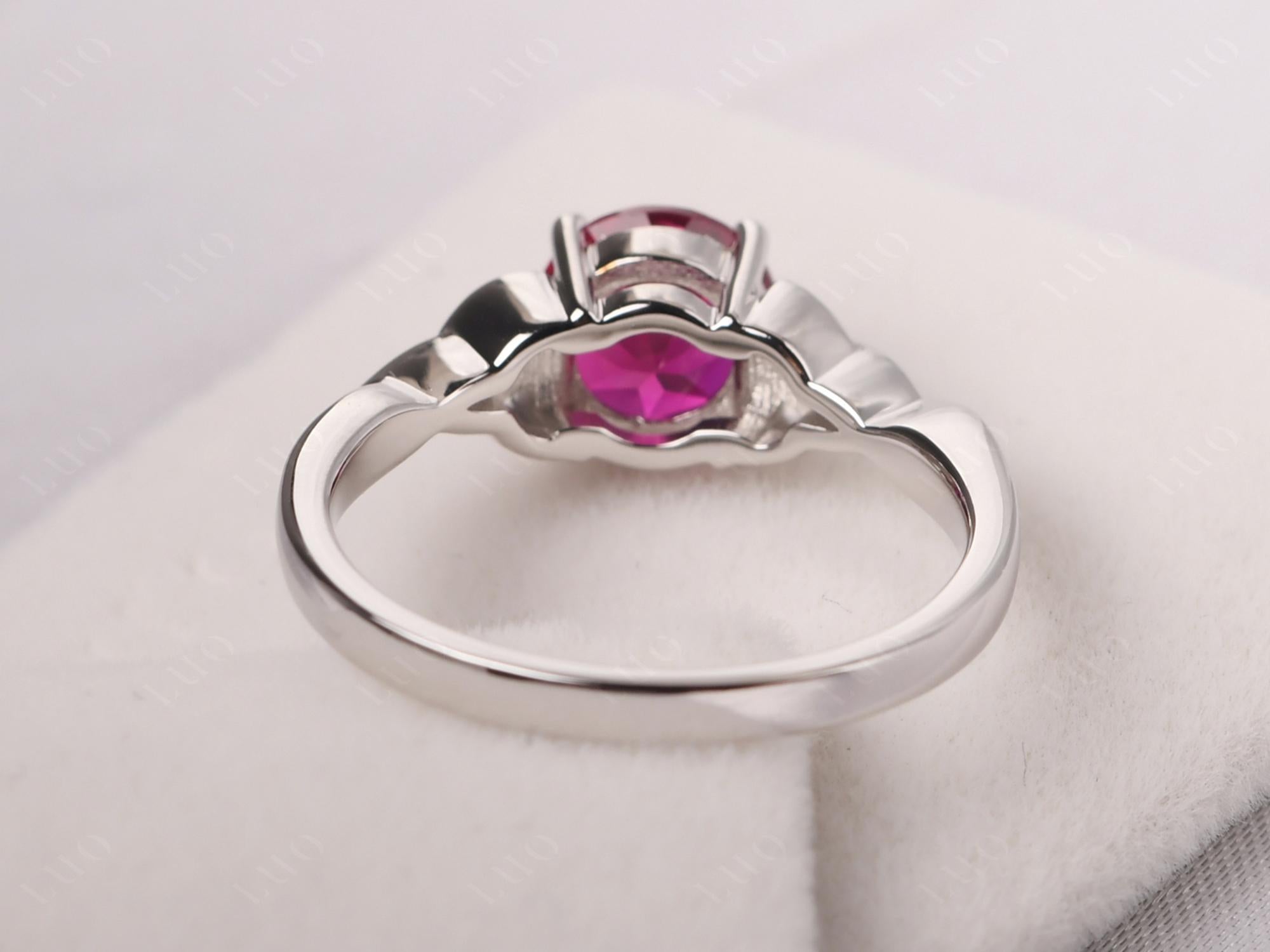 Round Cut Ruby Celtic Ring - LUO Jewelry