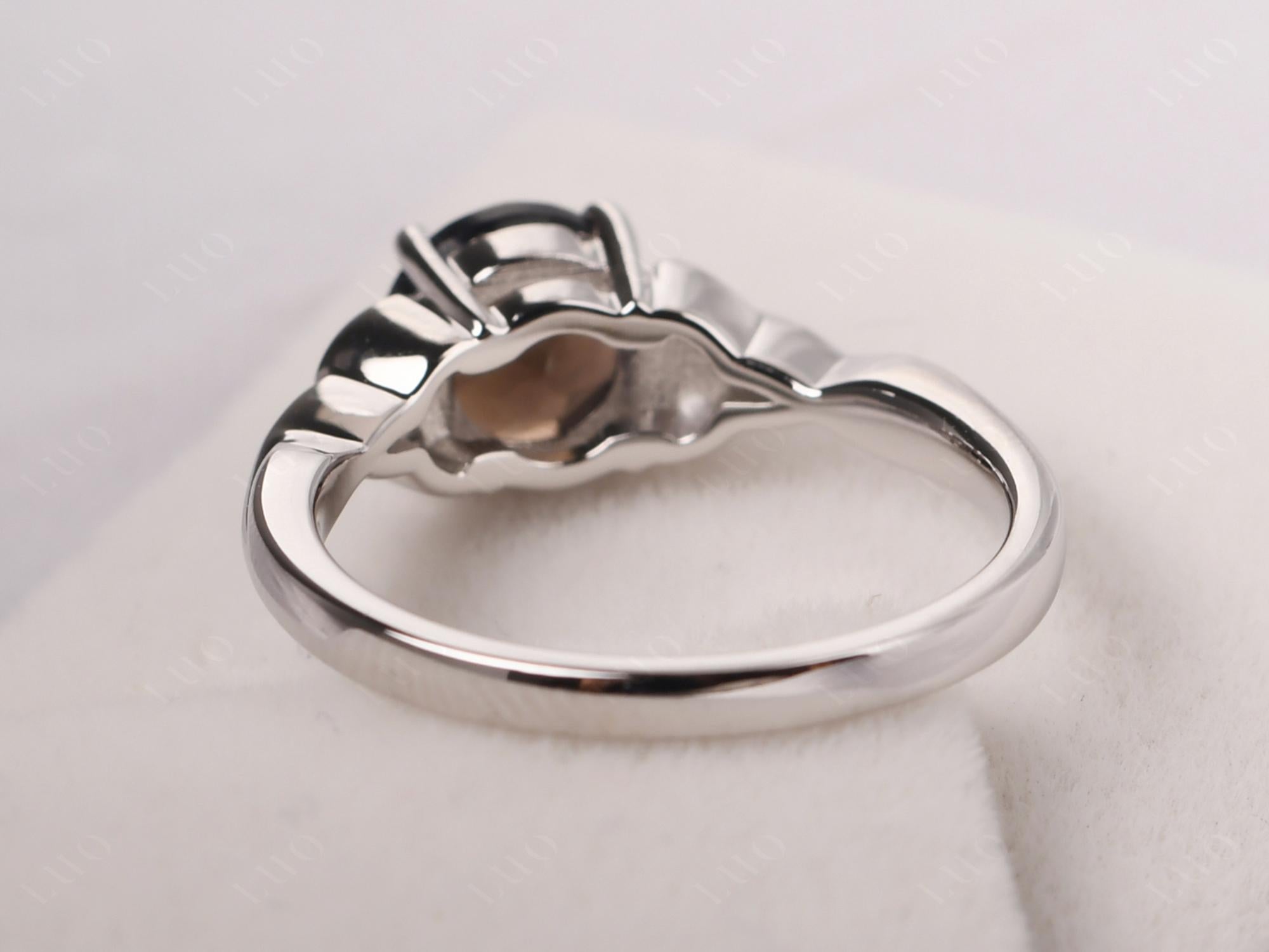 Round Cut Smoky Quartz Celtic Ring - LUO Jewelry