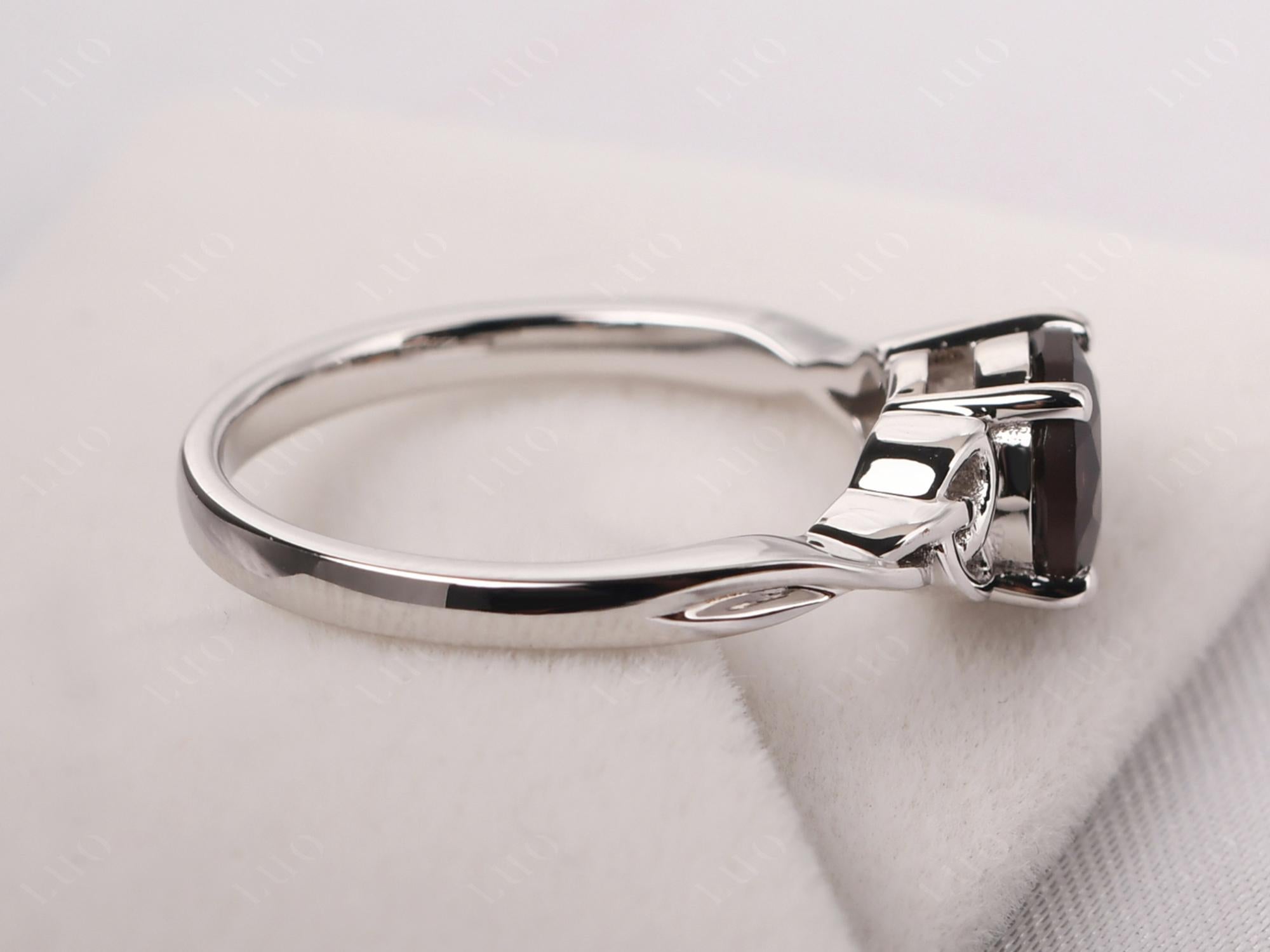Round Cut Smoky Quartz Celtic Ring - LUO Jewelry