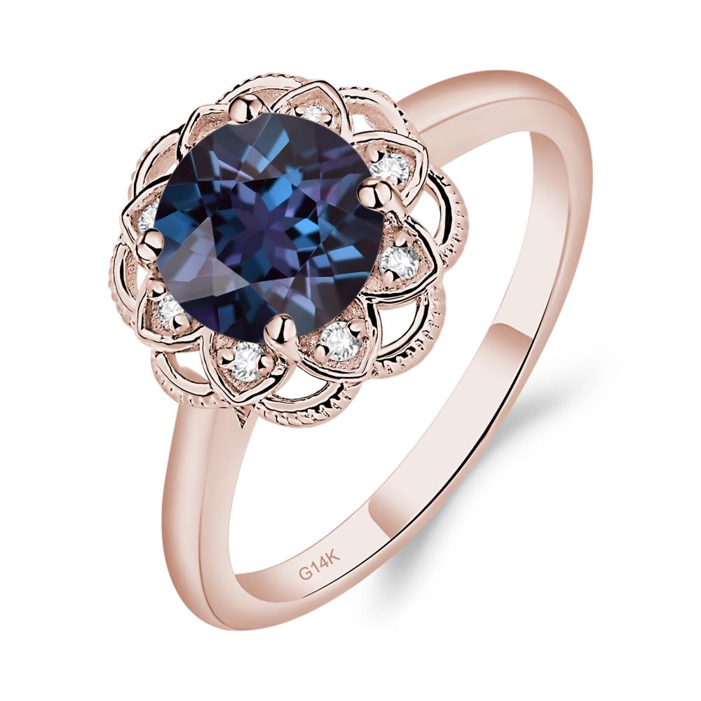Alexandrite Vintage Inspired Filigree Ring - LUO Jewelry #metal_14k rose gold