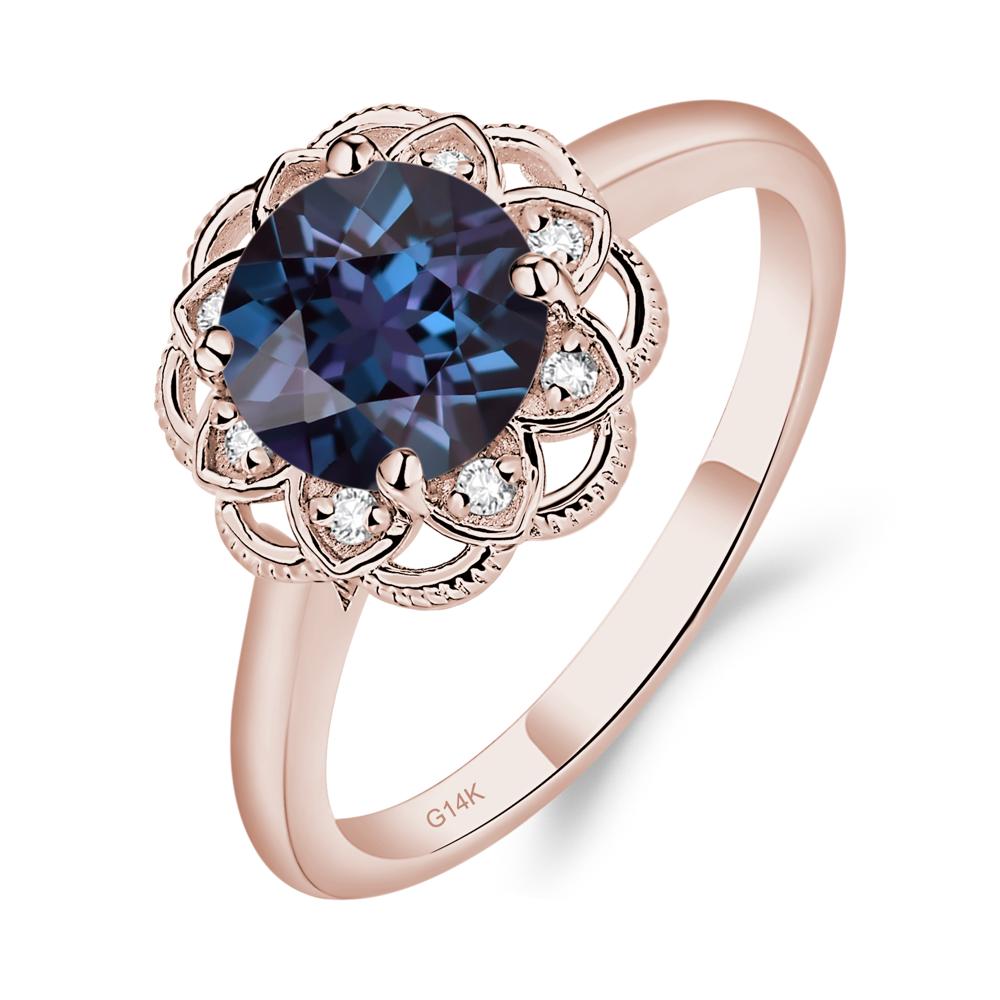 Round Cut Alexandrite Filigree Ring | LUO