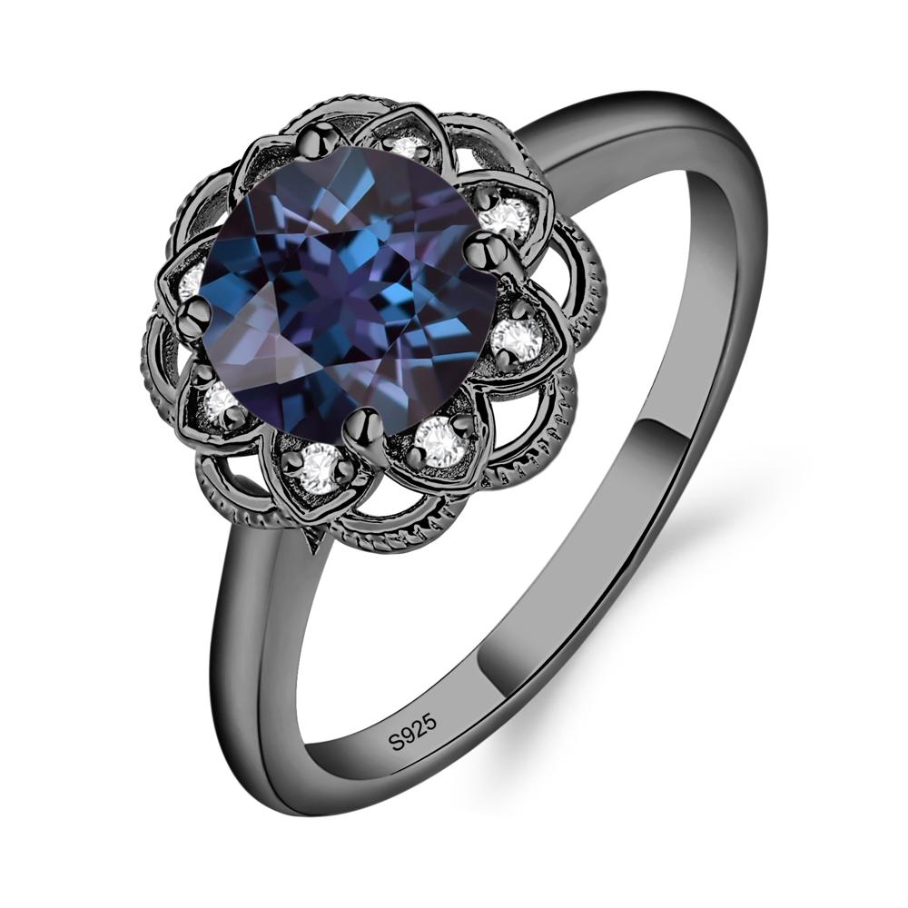 Alexandrite Vintage Inspired Filigree Ring - LUO Jewelry #metal_black finish sterling silver