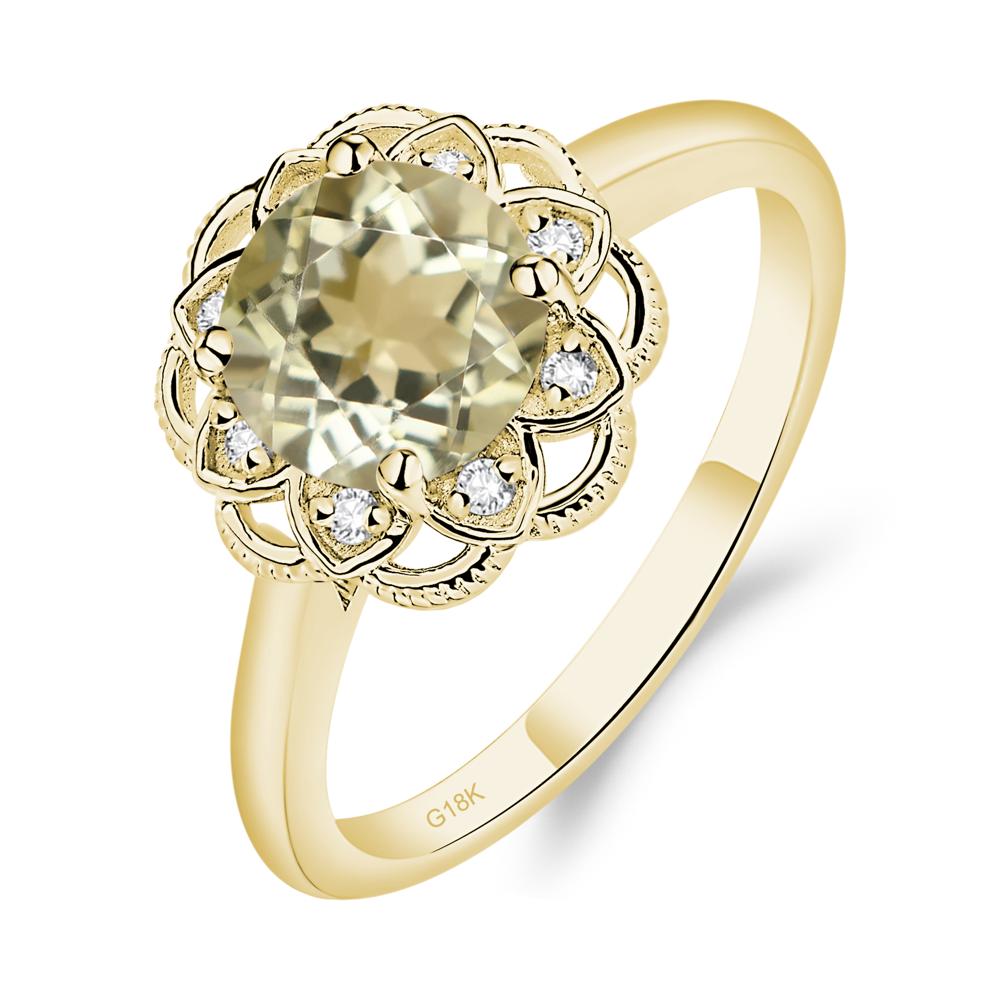 Lemon Quartz Vintage Inspired Filigree Ring - LUO Jewelry #metal_18k yellow gold