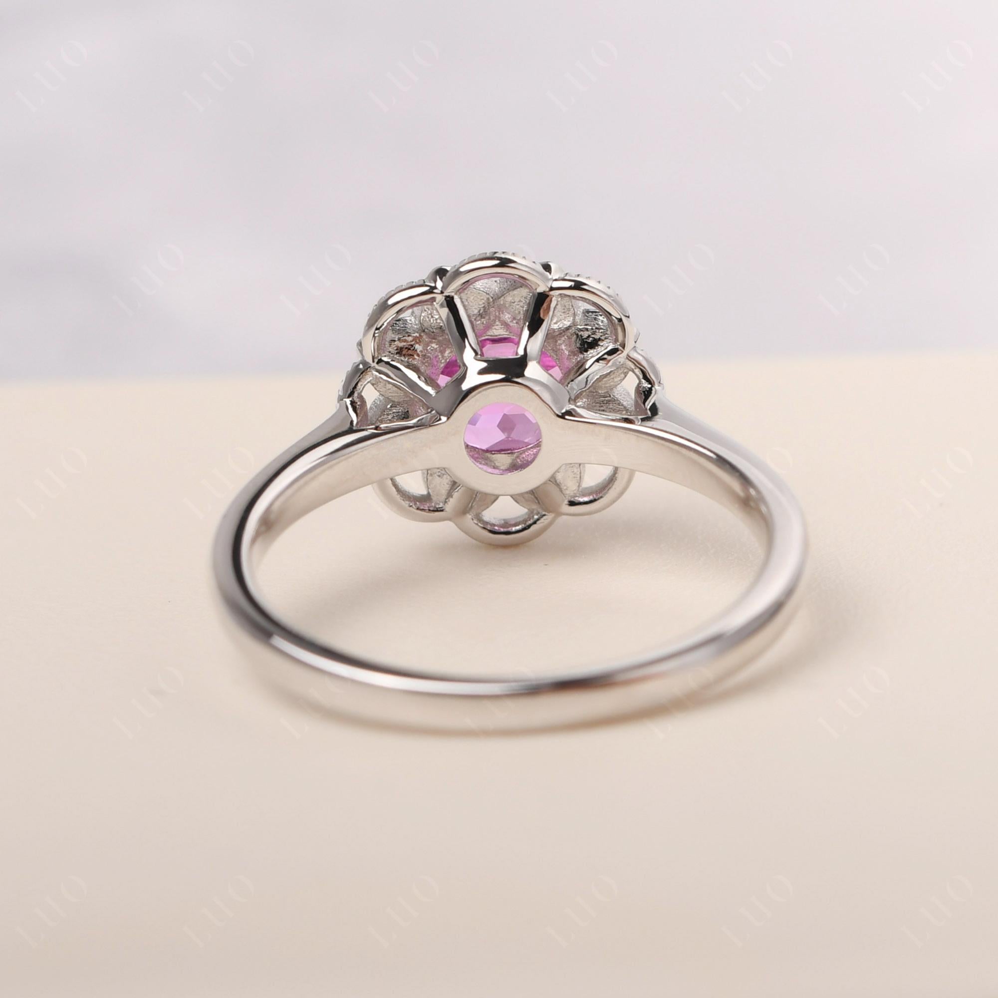 Pink Sapphire Vintage Inspired Filigree Ring - LUO Jewelry